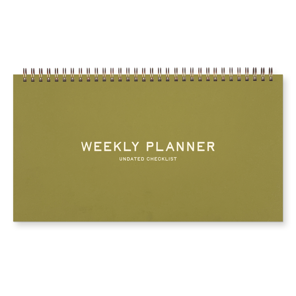 Standard Checklist Undated Weekly Planner: Chartreuse Cover | White Ink