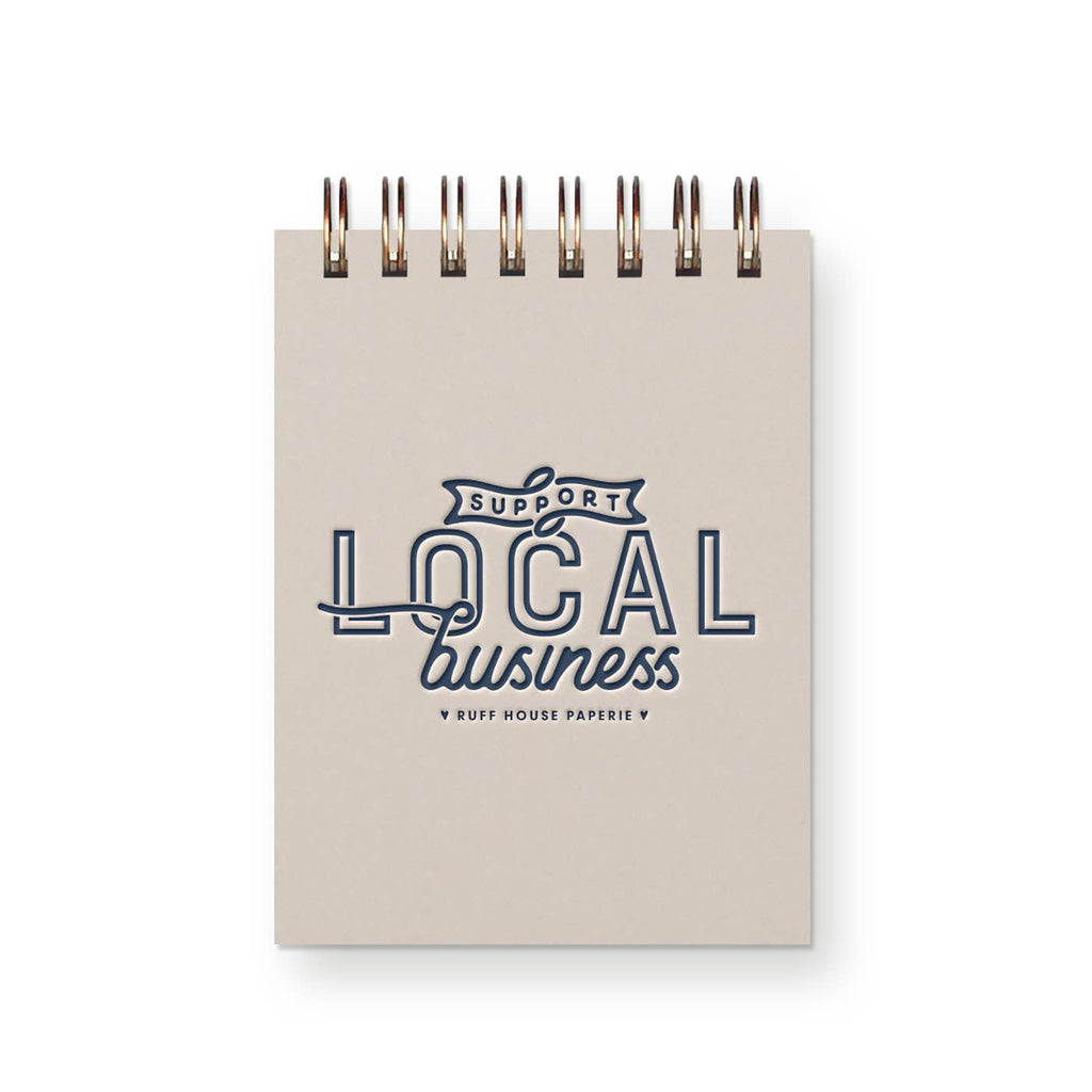 Custom Support Local Business Mini Jotter Notebook: Sunset Pink Cover