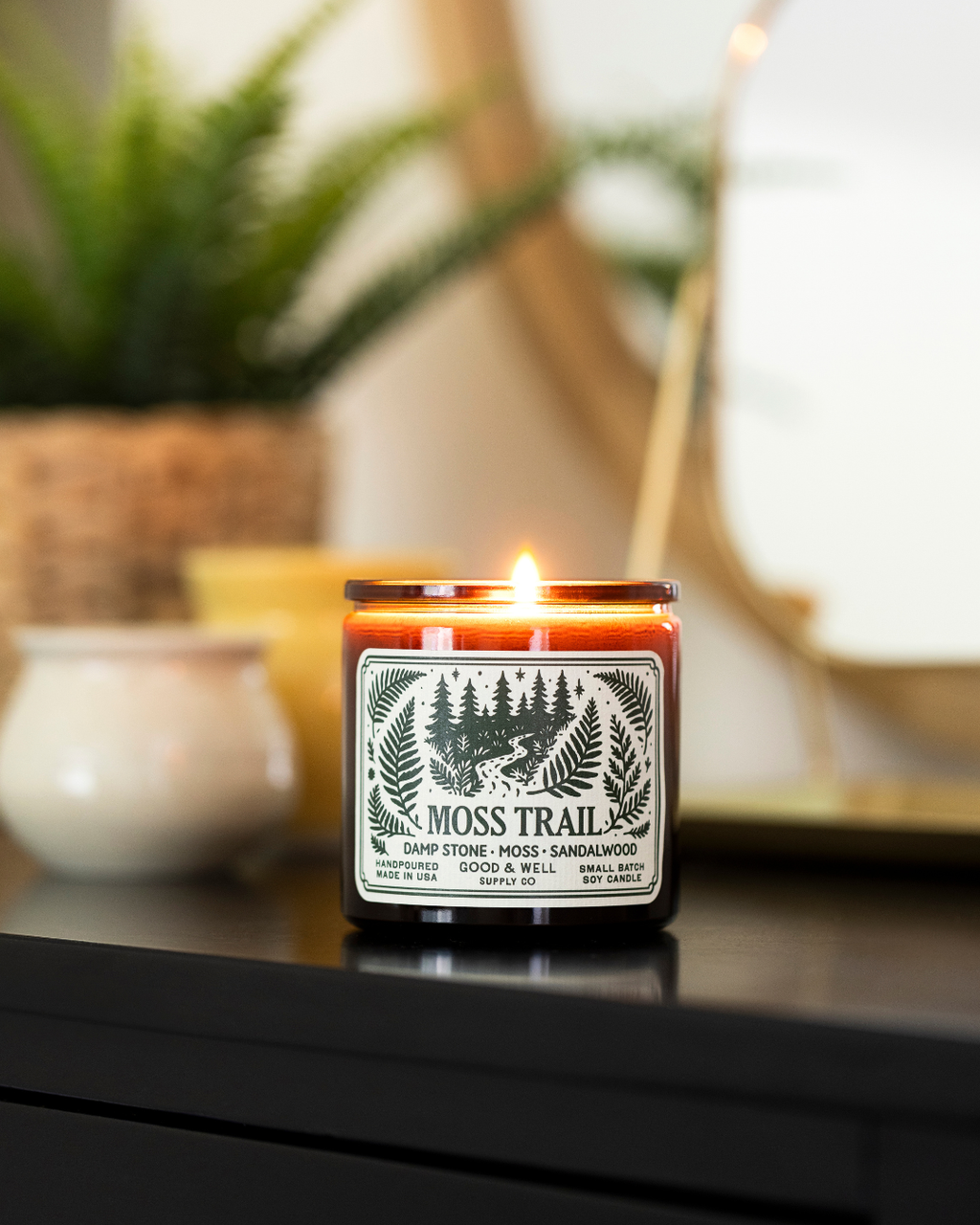 Moss Trail 9oz Soy Candle / Folk & Flame Spring
