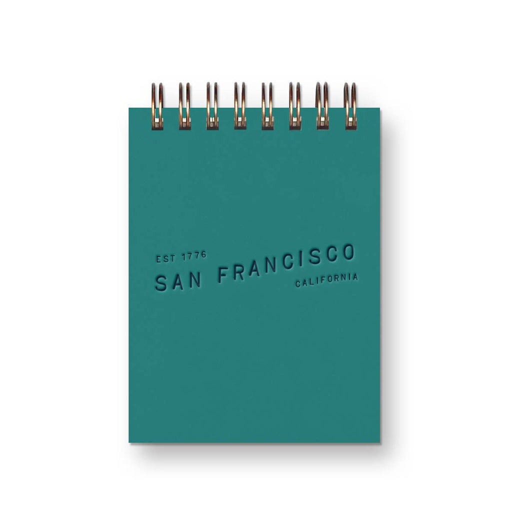 Custom City Wave Mini Jotter Notebook: Chartreuse Cover : Deep Blue Ink