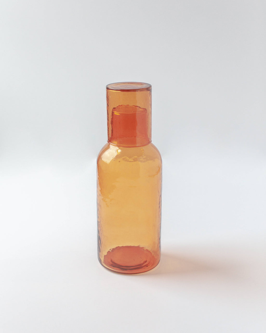 Handblown Hammered Glass Carafe: Clear