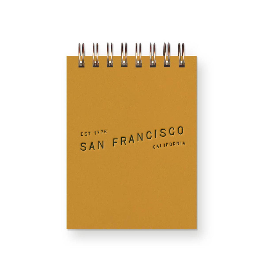 Custom City Wave Mini Jotter Notebook: Chartreuse Cover : Deep Blue Ink
