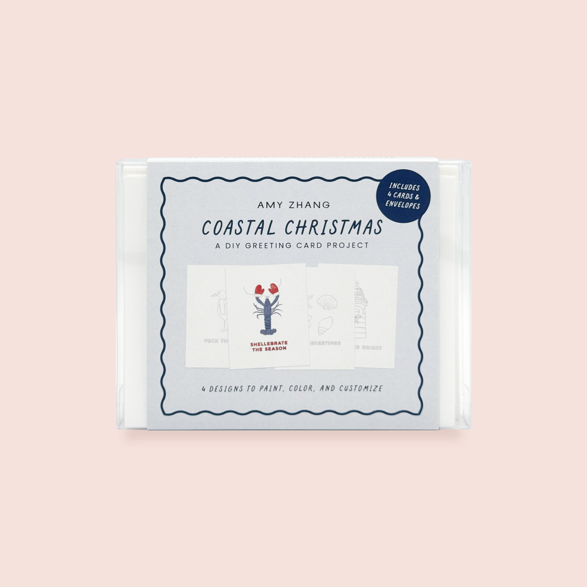 Coastal Christmas — DIY Coloring/Watercolor Greeting Cards