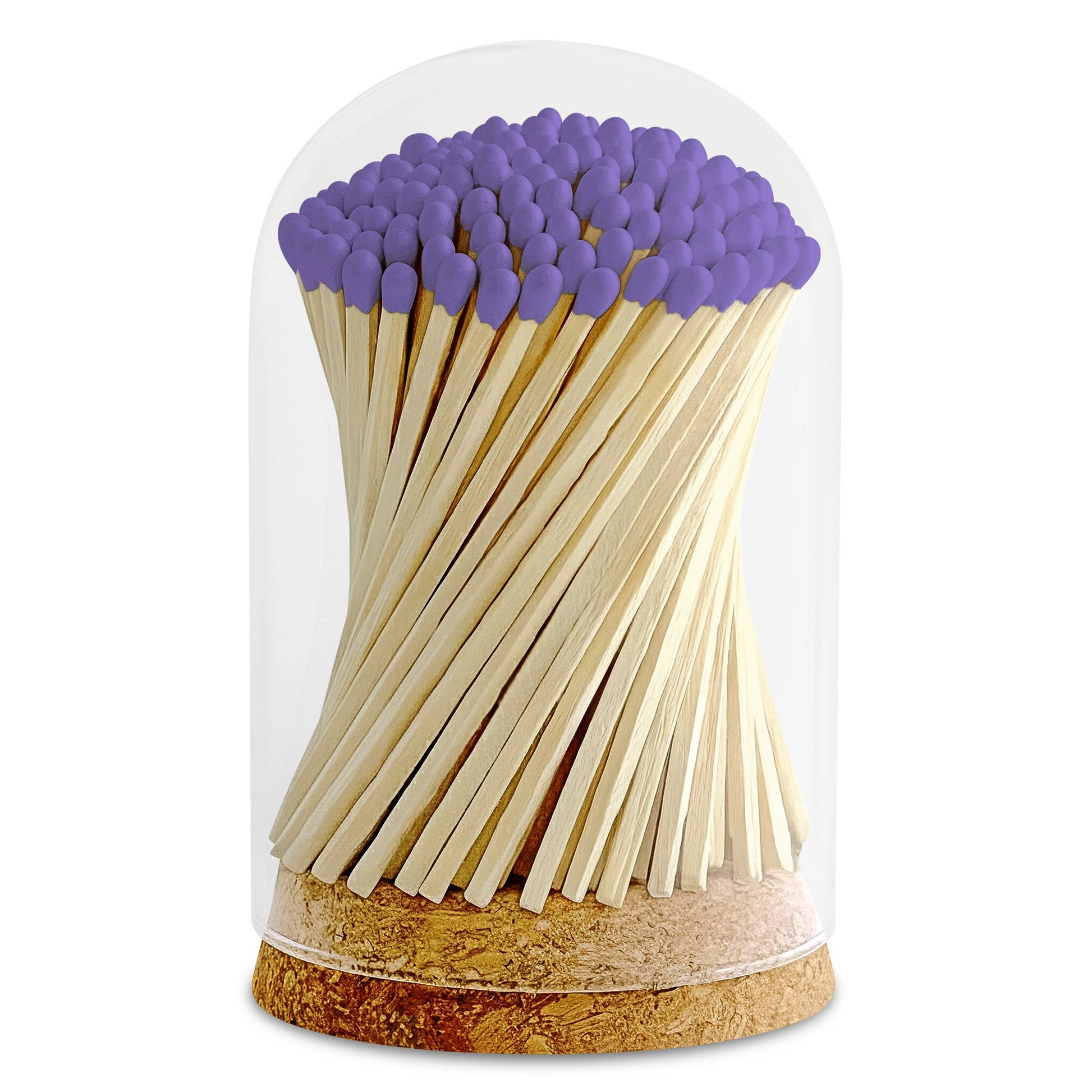 4" Matches in Premium Glass Cloche - Color of Your Choice: Cherry Red