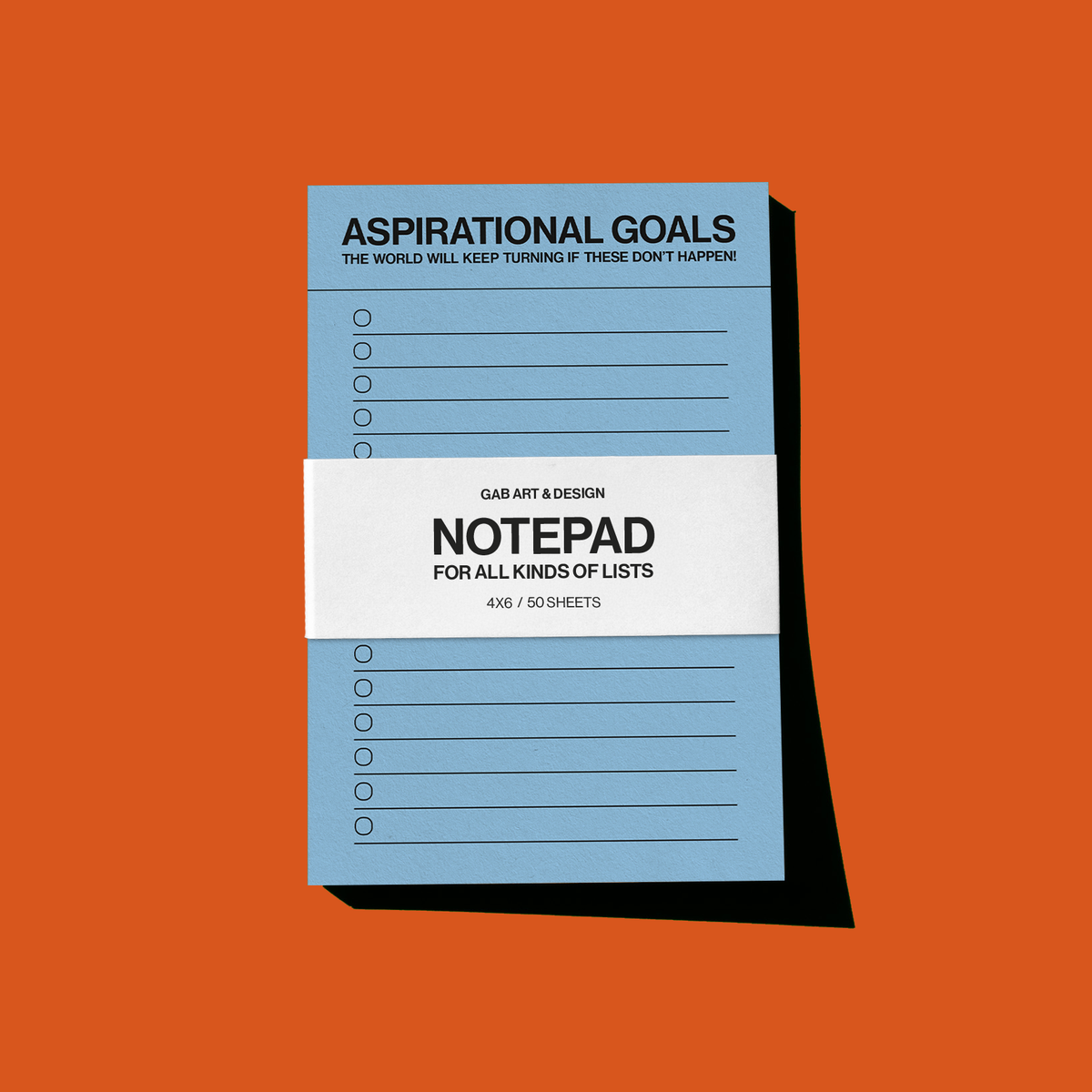 Aspirational goals - list notepad