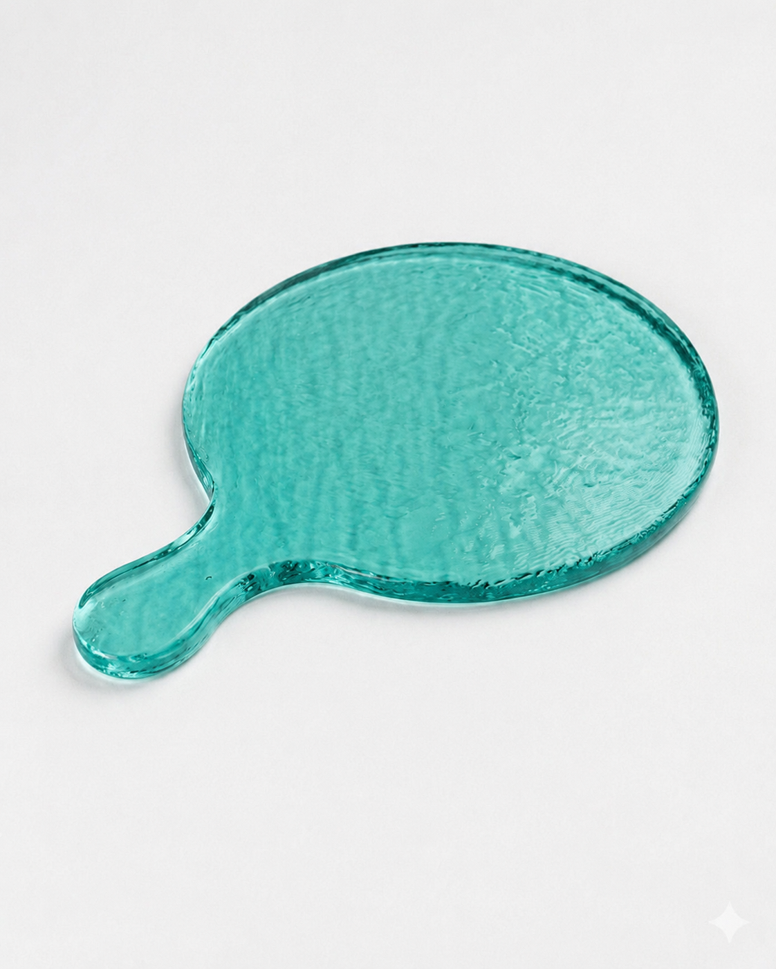 Hammered Glass Round Serving Board: Blush