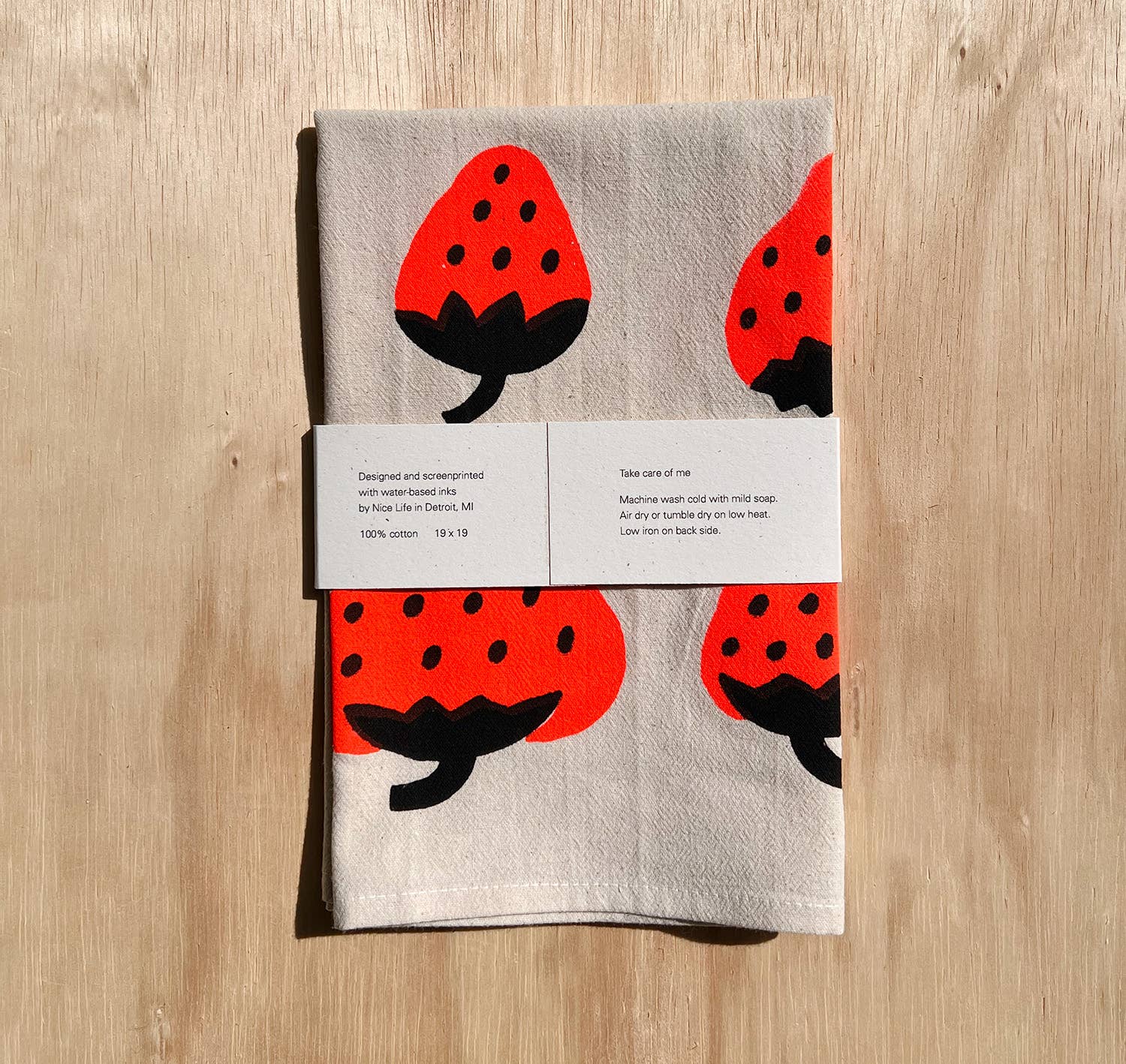Strawberry Tea Towel: Red