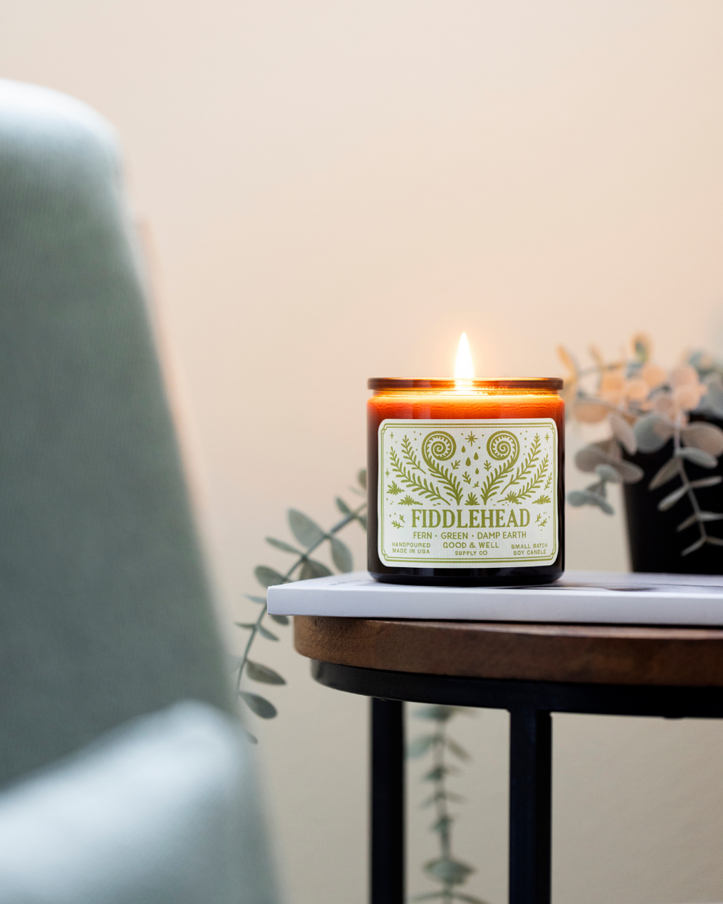 Fiddlehead 9oz Soy Candle / Folk & Flame Spring