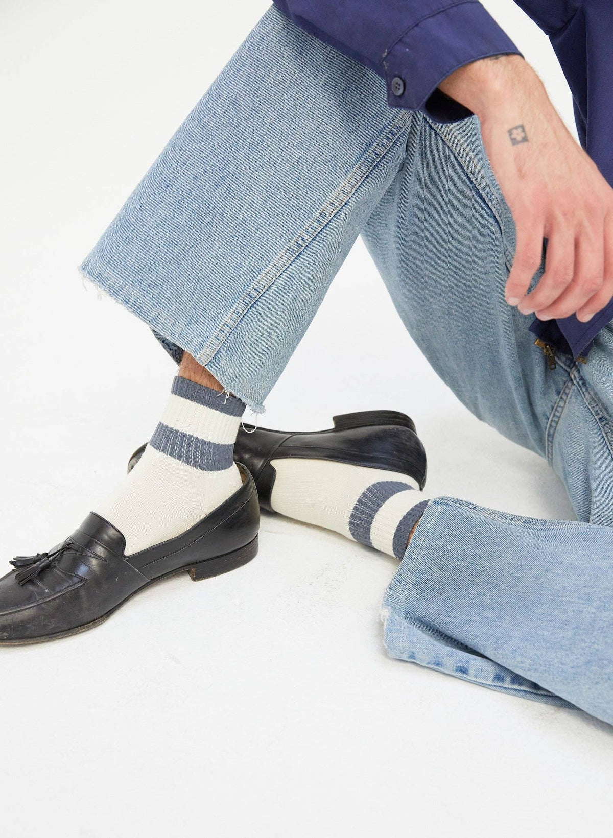 Womens Striped Quarter Socks: Rust / Womens
