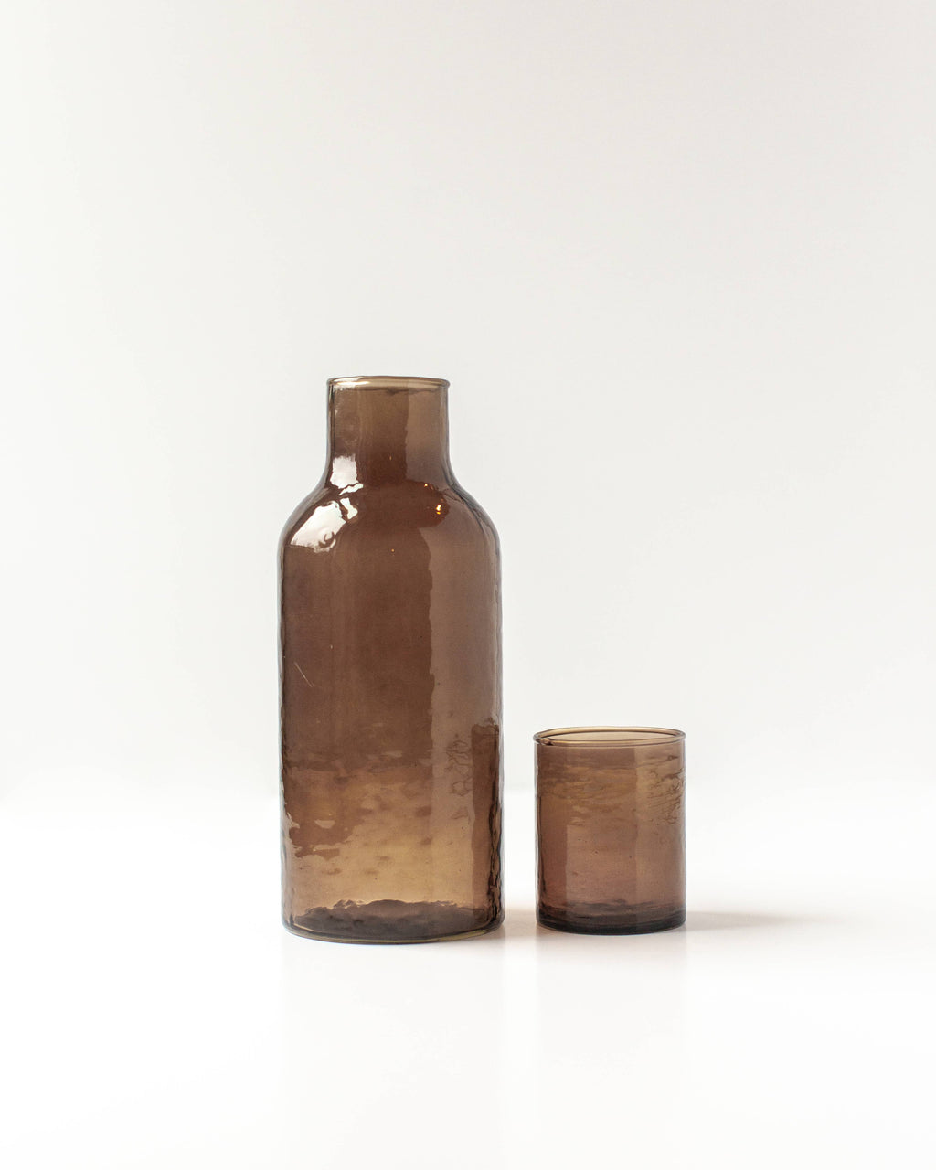 Handblown Hammered Glass Carafe: Clear
