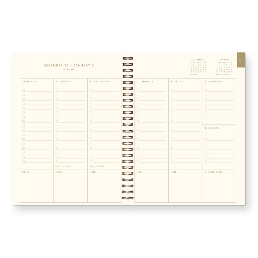 2027 Floral Pattern Dated Planner : Calendar Year: Saffron Cover | White Ink
