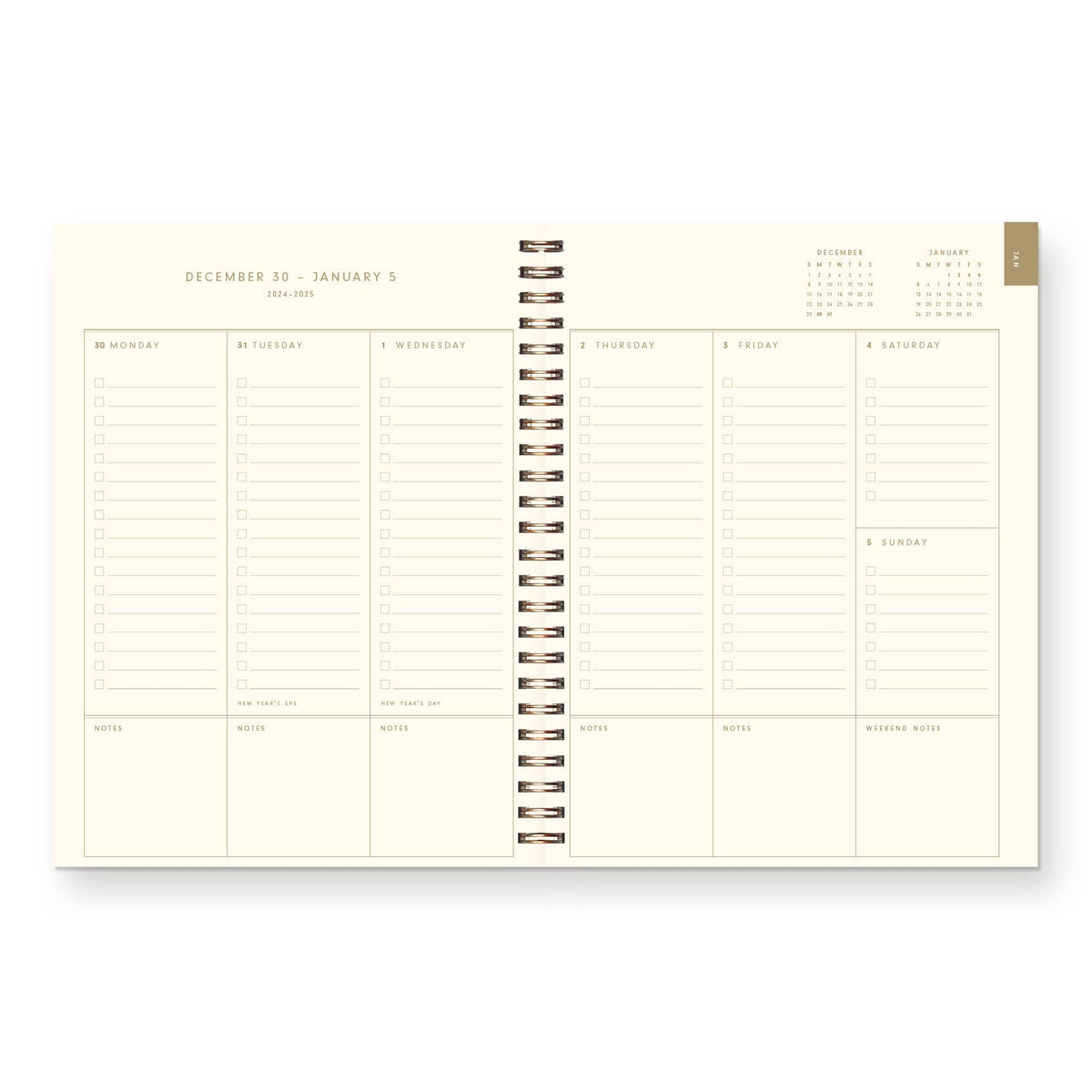 2027 Floral Pattern Dated Planner : Calendar Year: Saffron Cover | White Ink