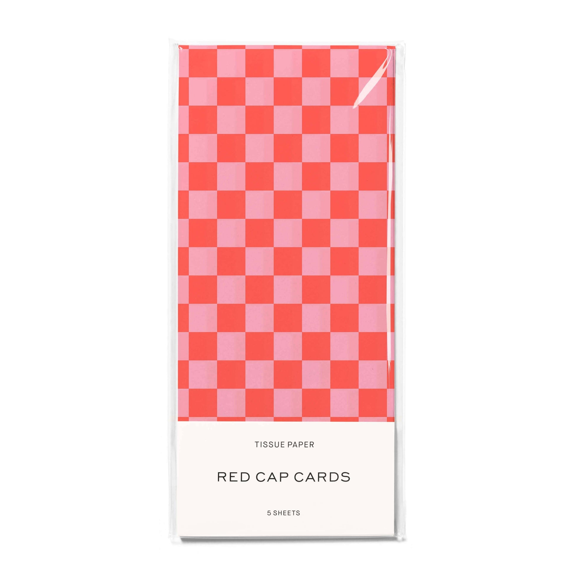 Red and Pink Checkers tissue paper: 5 Sheets
