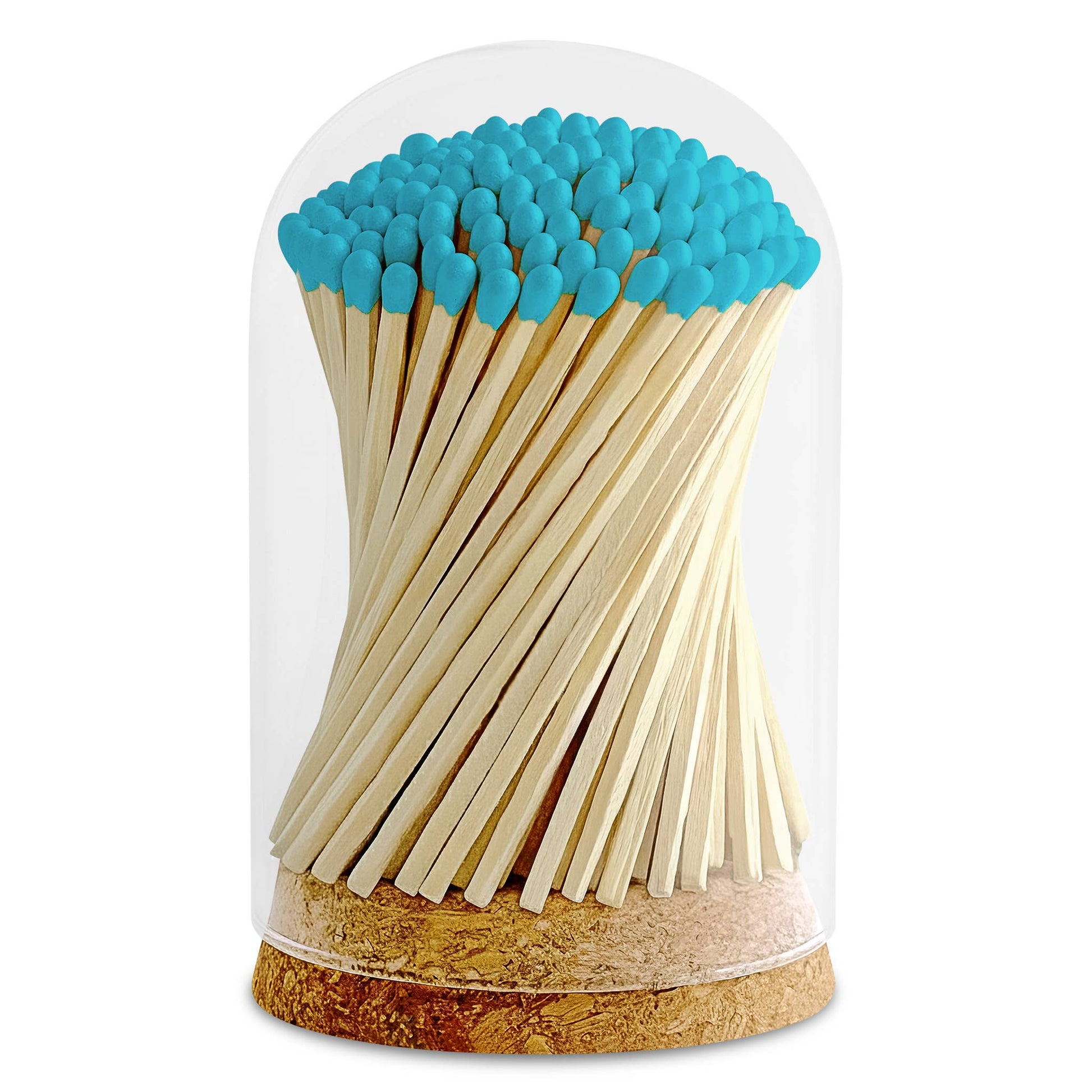 4" Matches in Premium Glass Cloche - Color of Your Choice: Cherry Red