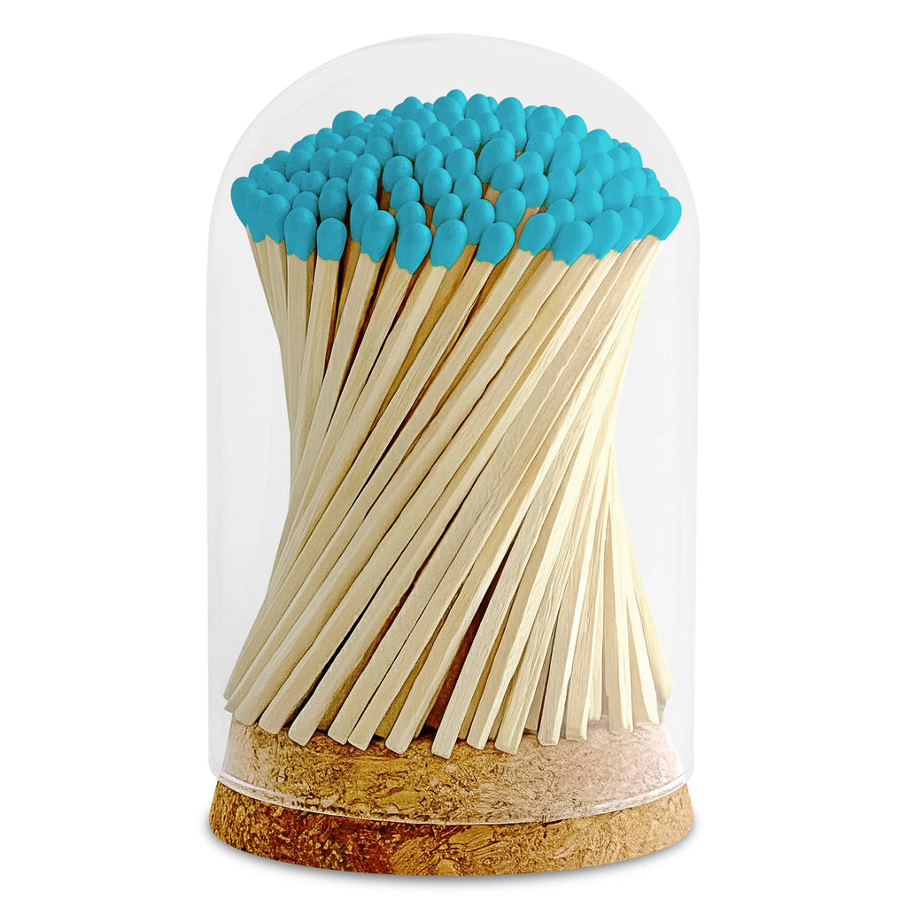4" Matches in Premium Glass Cloche - Color of Your Choice: Hot Pink