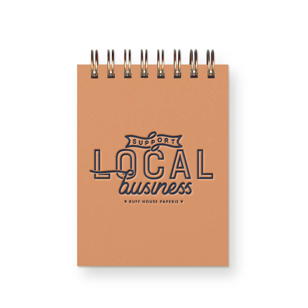 Custom Support Local Business Mini Jotter Notebook: Sunset Pink Cover