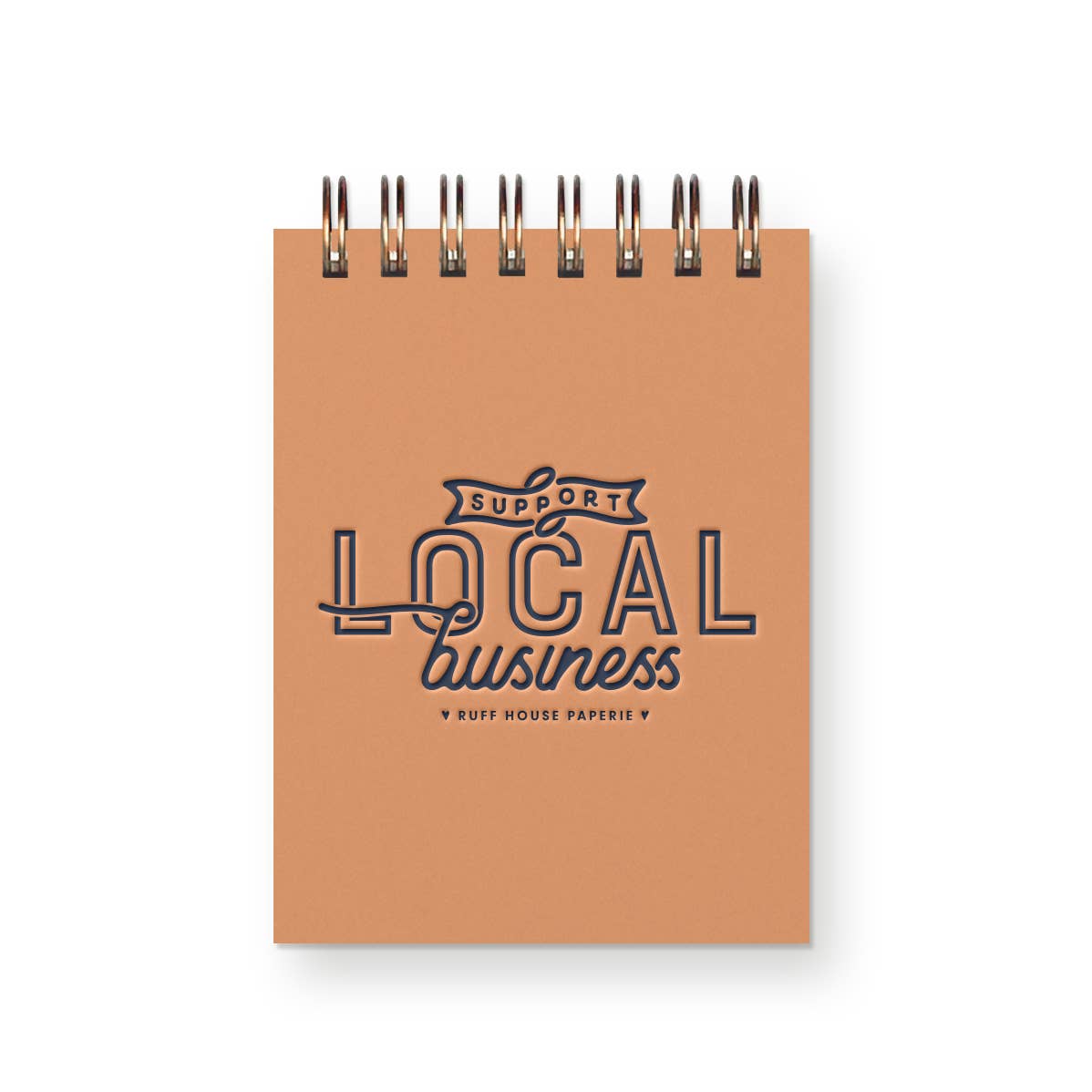 Custom Support Local Business Mini Jotter Notebook: Sunset Pink Cover