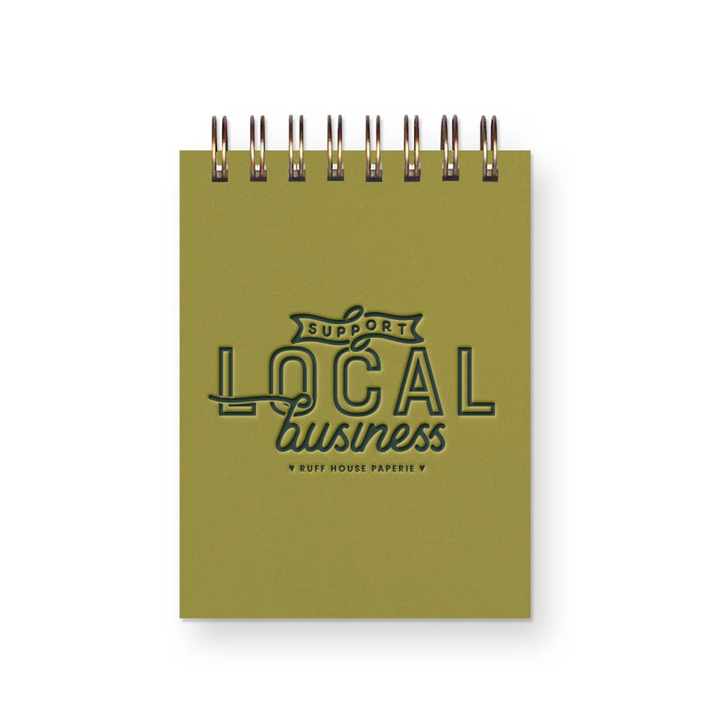 Custom Support Local Business Mini Jotter Notebook: Sunset Pink Cover