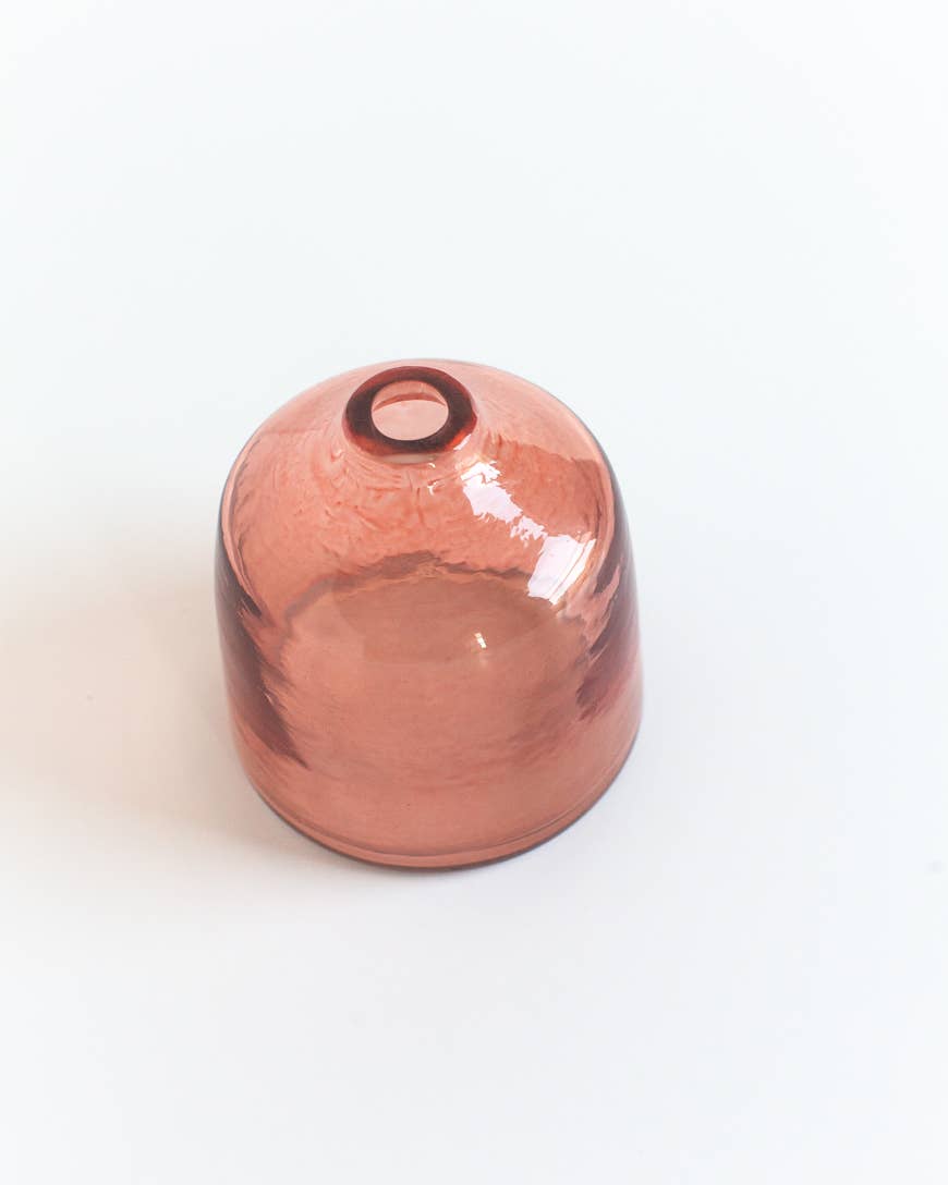 Bella Handblown Hammered Glass Bud Vase: Blush