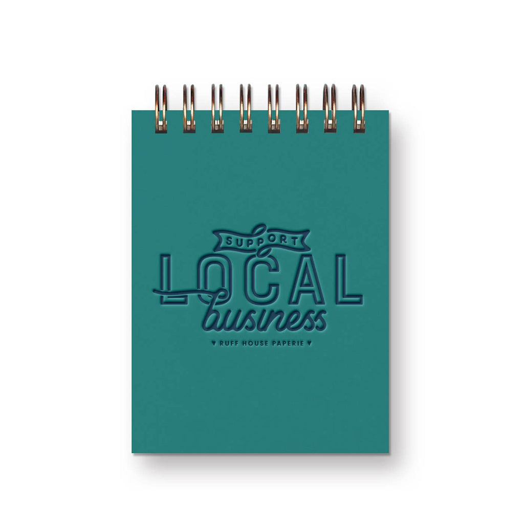 Custom Support Local Business Mini Jotter Notebook: Sunset Pink Cover
