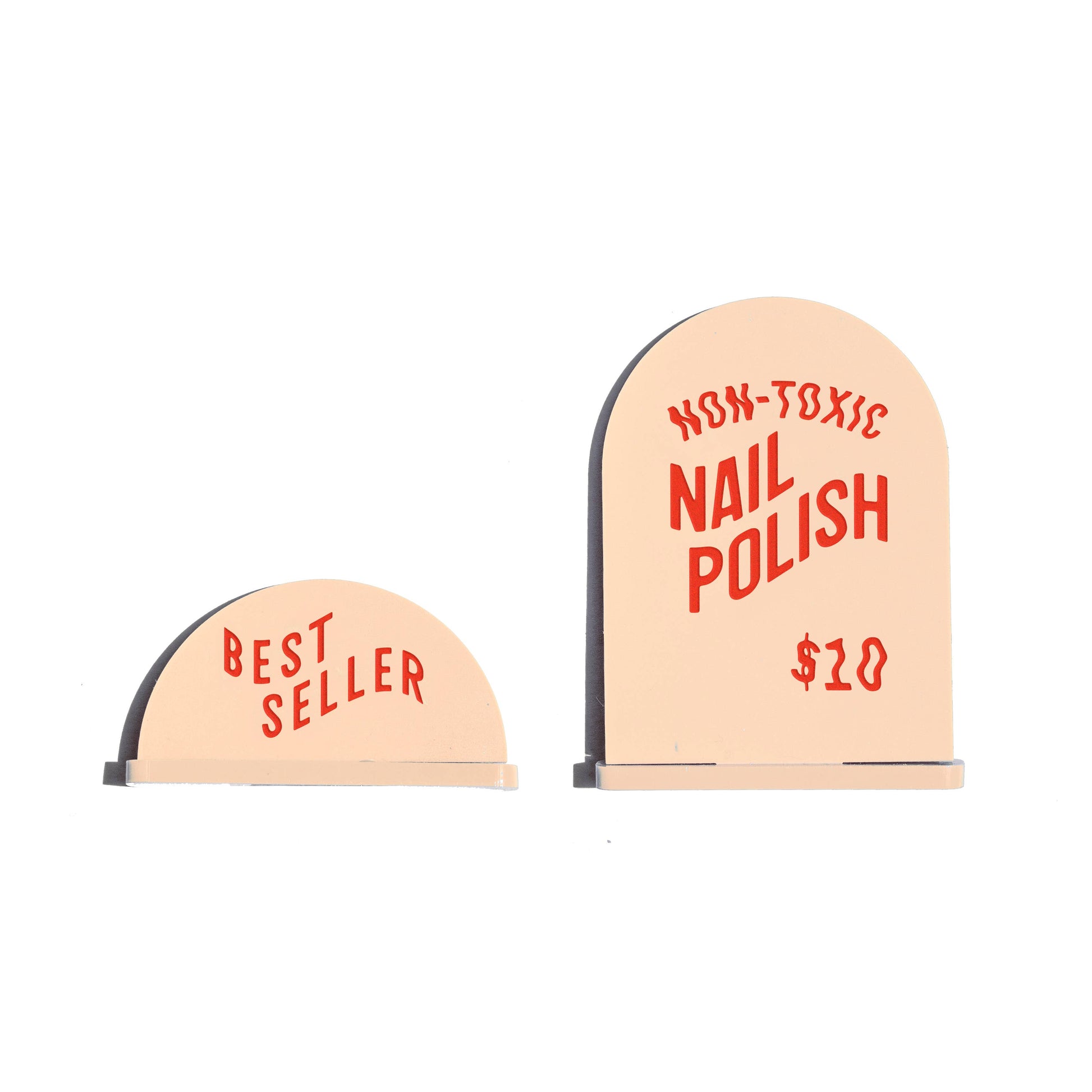 Display Signs - Nail Polish Shelf Talkers - Red
