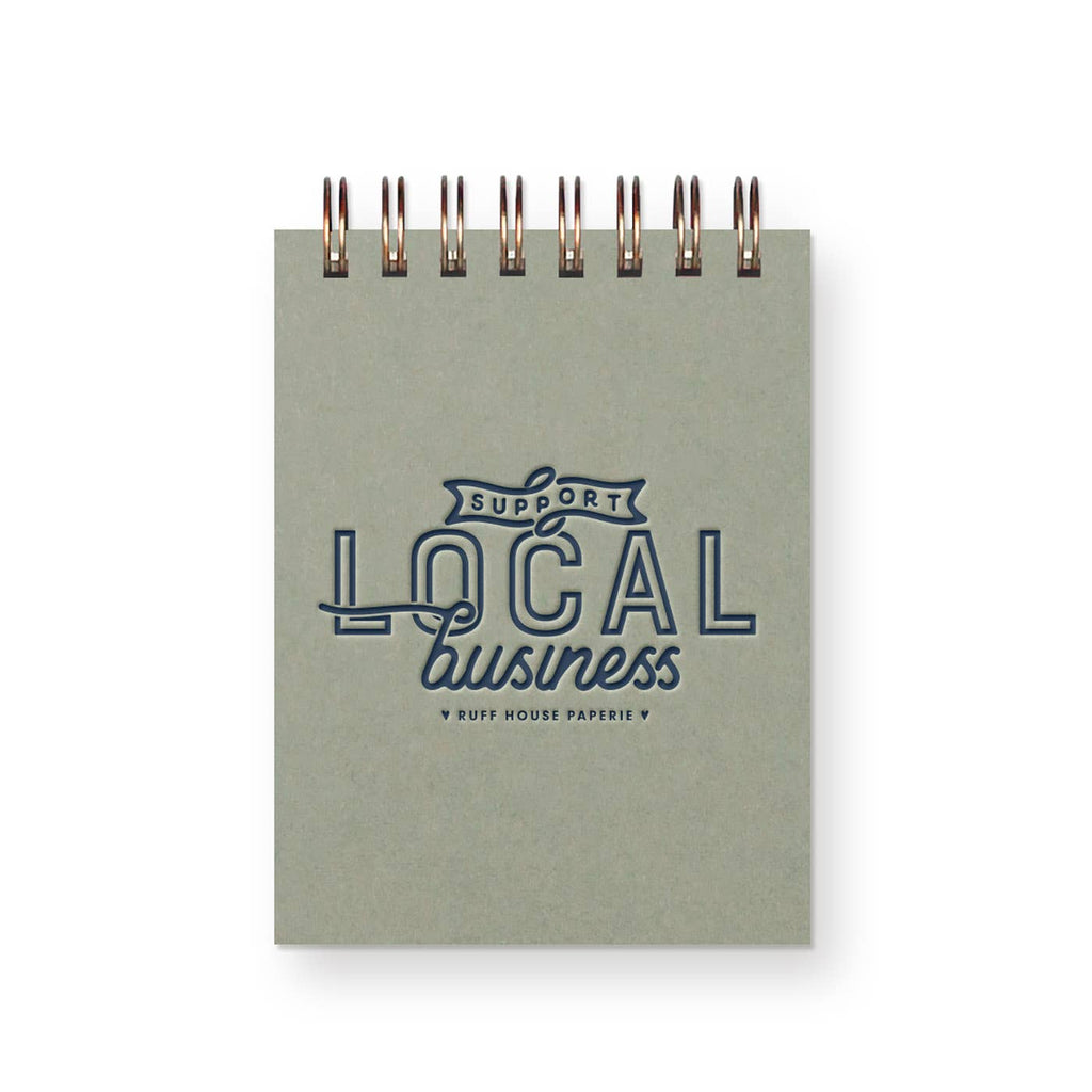 Custom Support Local Business Mini Jotter Notebook: Sunset Pink Cover