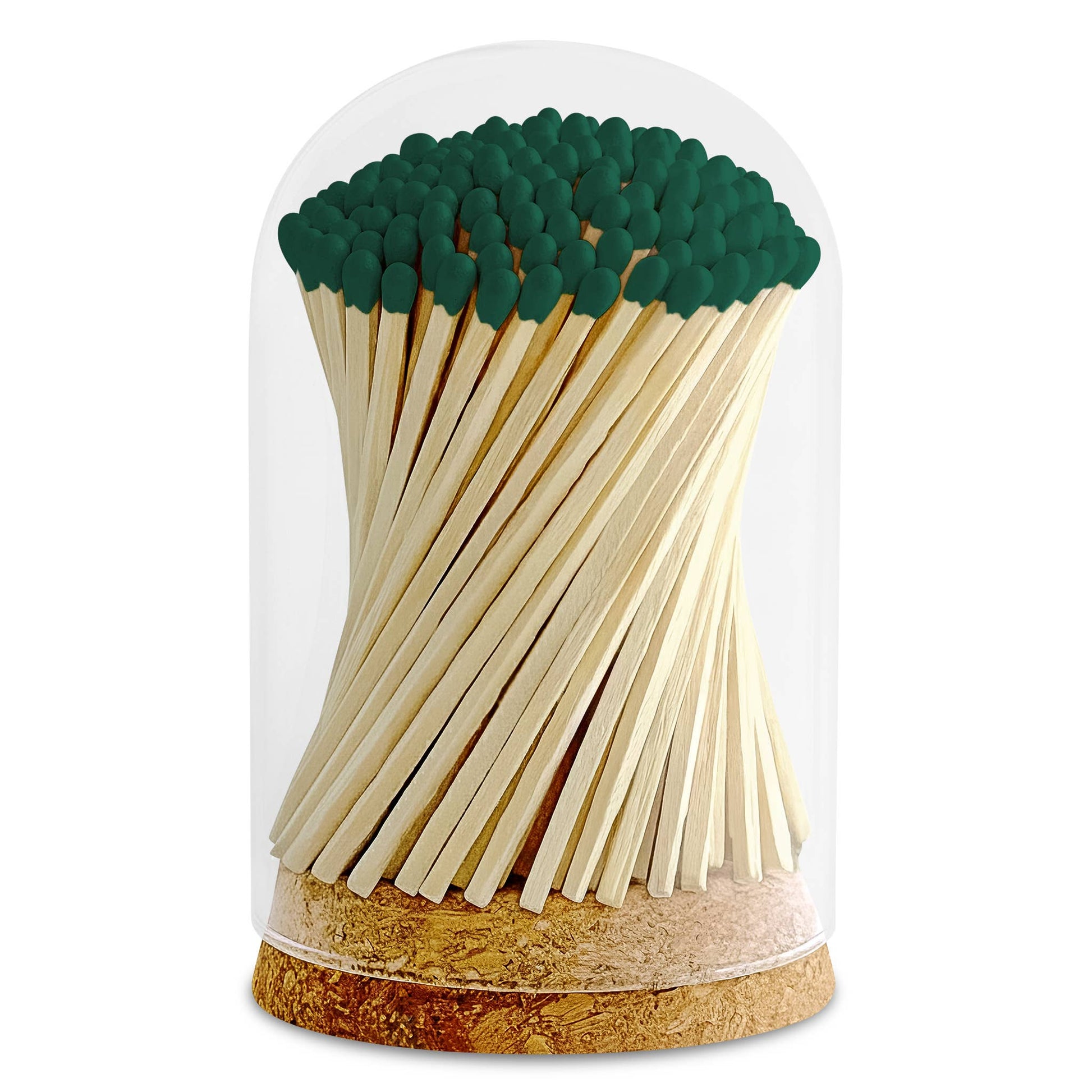 4" Matches in Premium Glass Cloche - Color of Your Choice: Rainbow