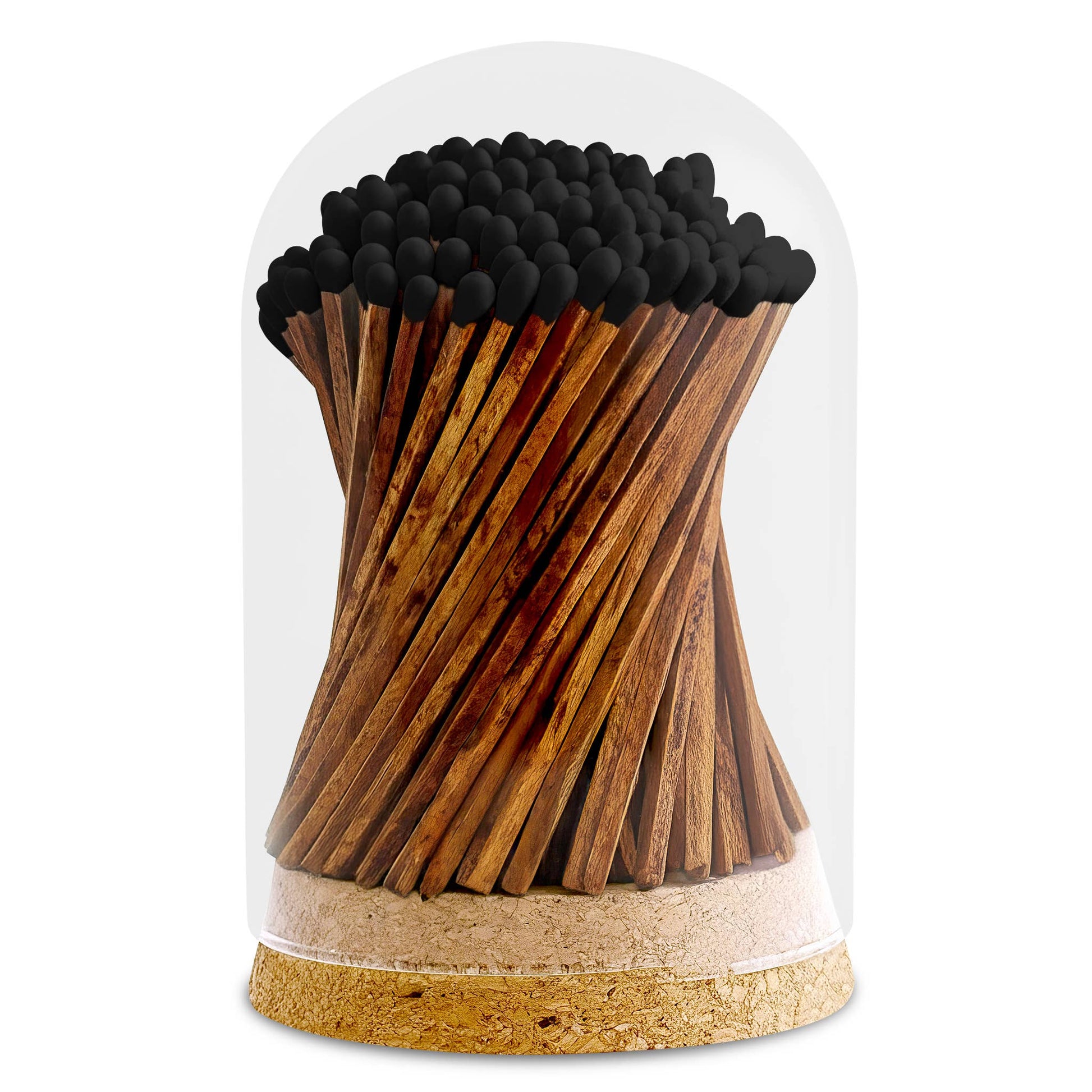 4" Matches in Premium Glass Cloche - Color of Your Choice: Cherry Red