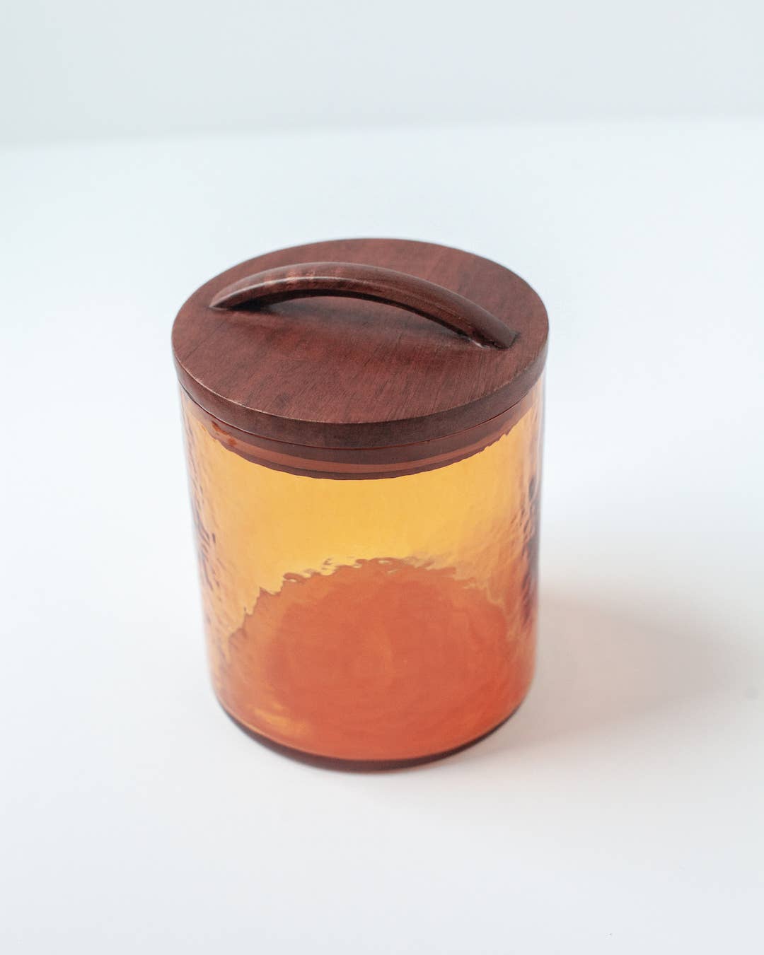 Handblown Hammered Glass Canisters: Blue / Small