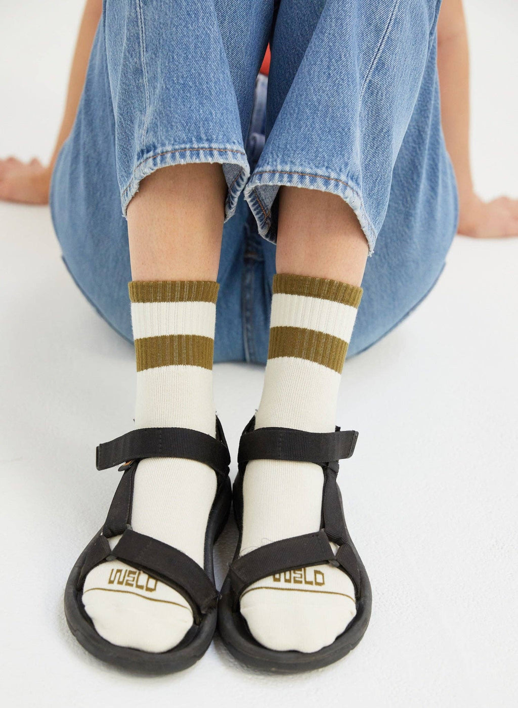Womens Striped Quarter Socks: Rust / Womens