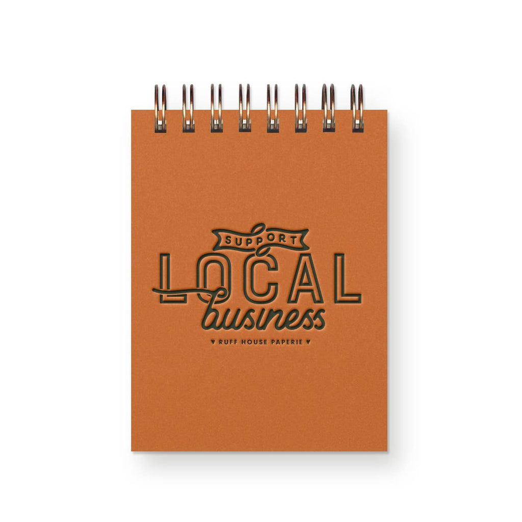 Custom Support Local Business Mini Jotter Notebook: Sunset Pink Cover