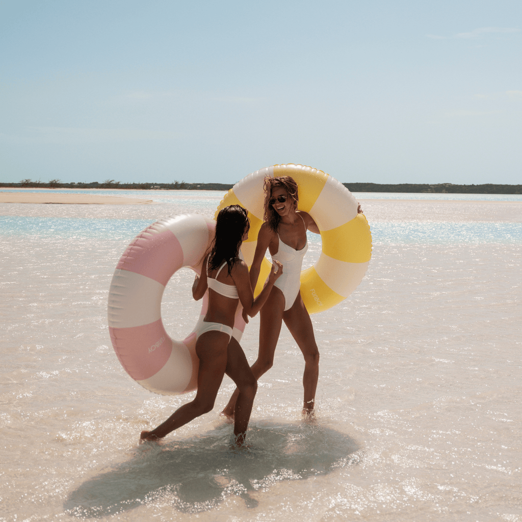 Yellow Vintage Stripe Tube Float