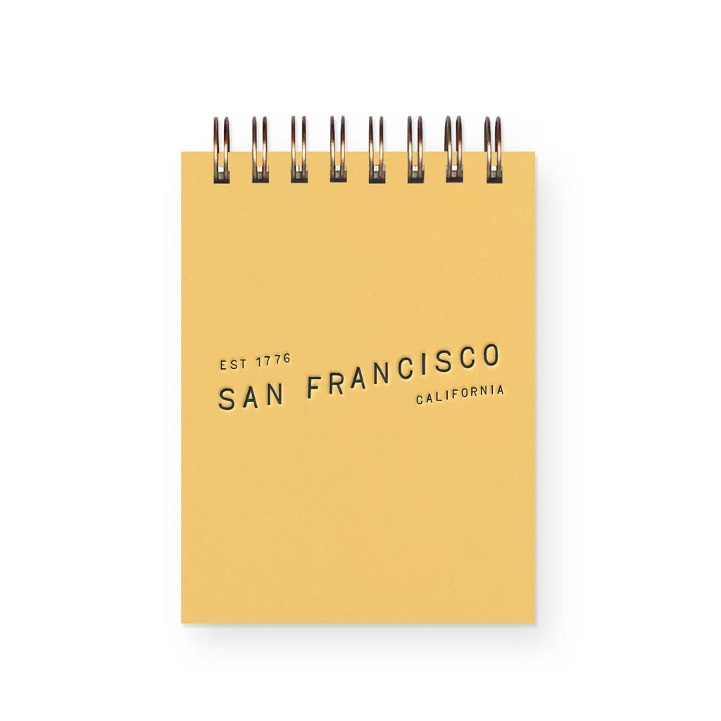 Custom City Wave Mini Jotter Notebook: Chartreuse Cover : Deep Blue Ink