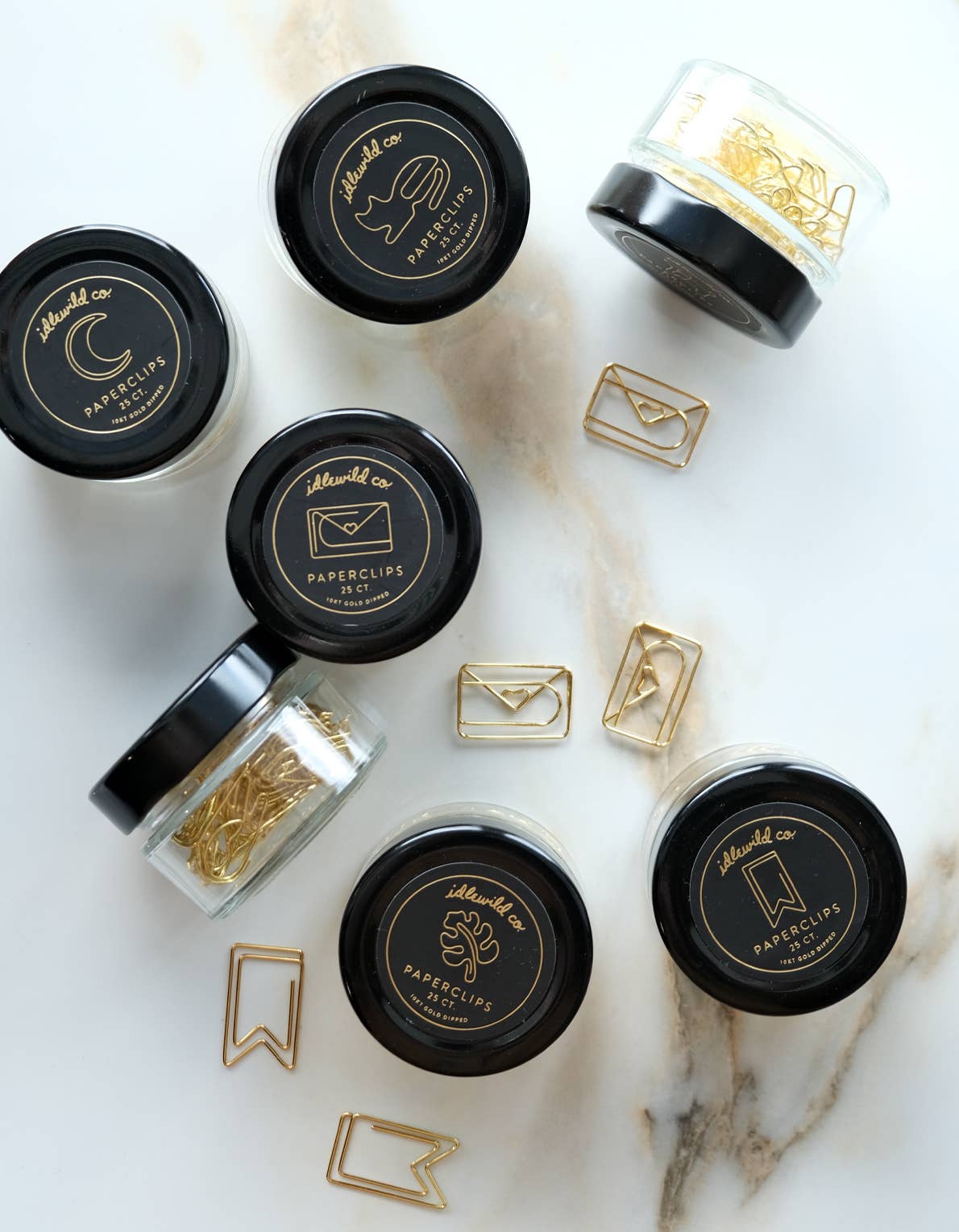 Gold Plated Paper Clips (Jar of 25) | Love Letter