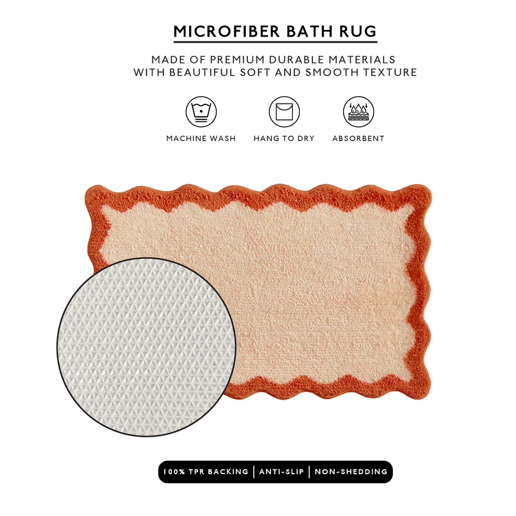 Nereida Bath Mat (Orange): 20x32 inch