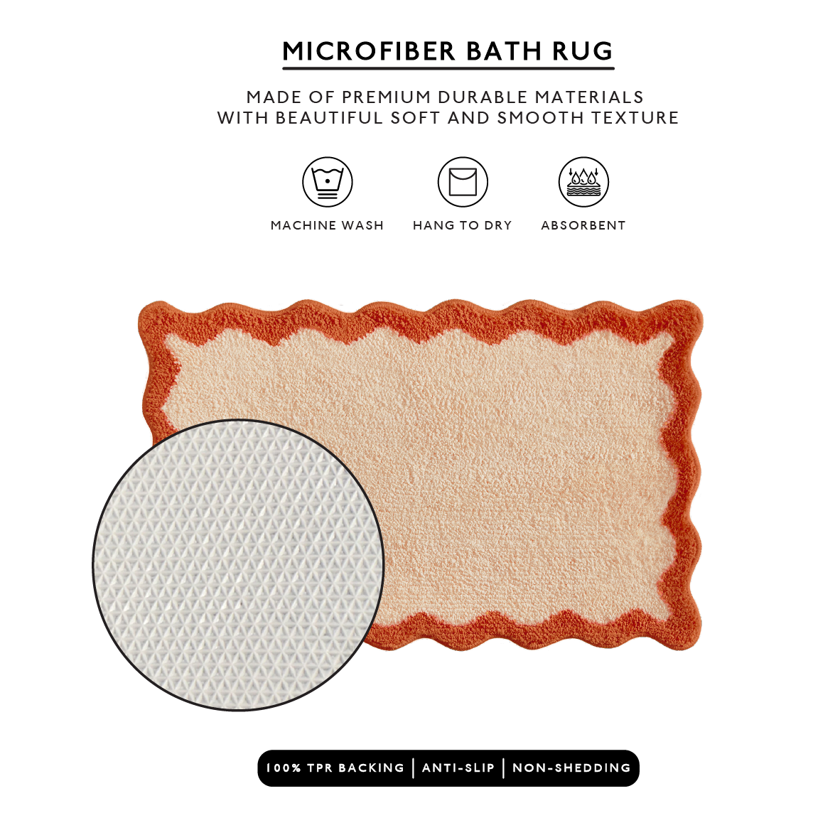 Nereida Bath Mat (Orange): 20x32 inch
