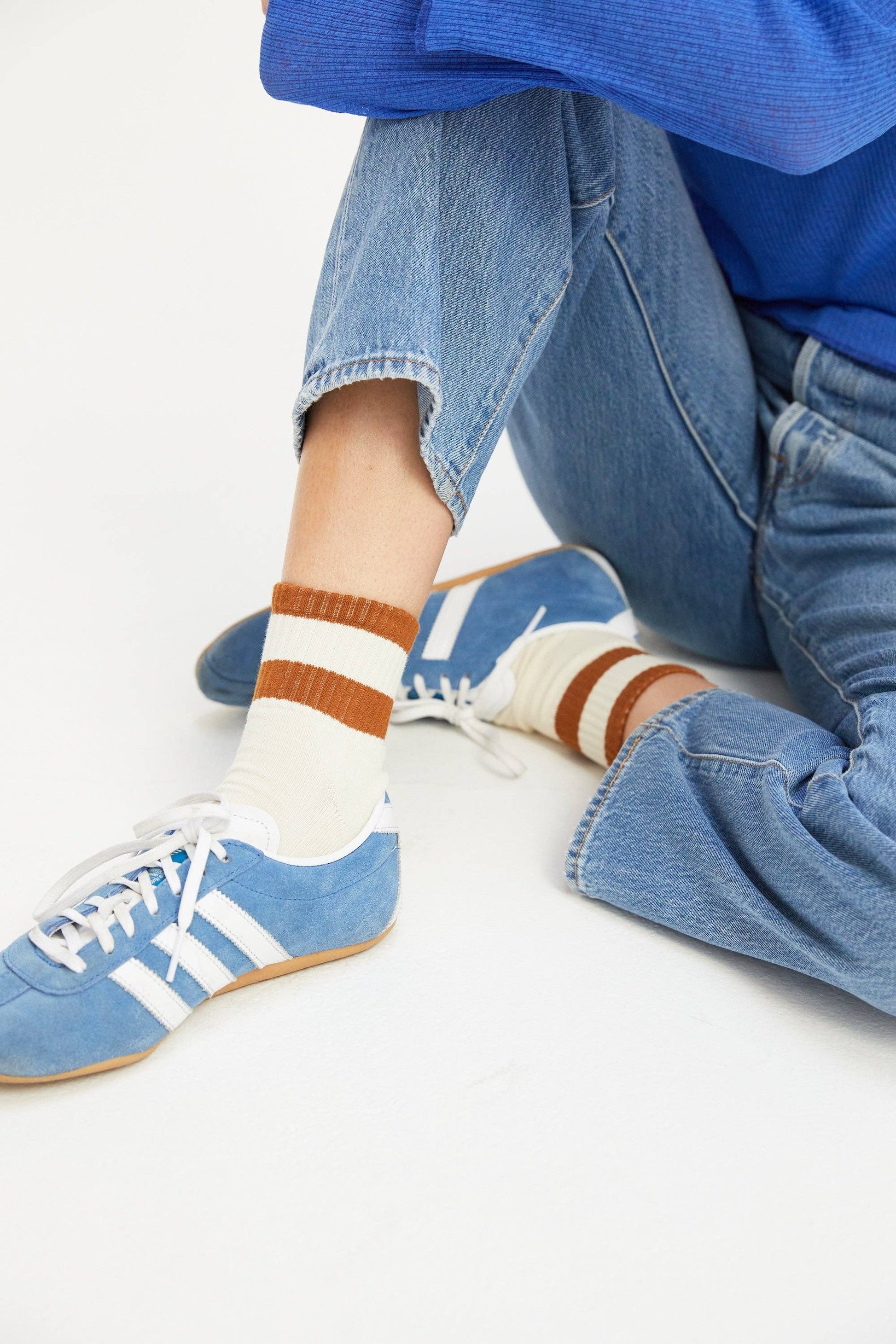 Womens Striped Quarter Socks: Cactus / Womens
