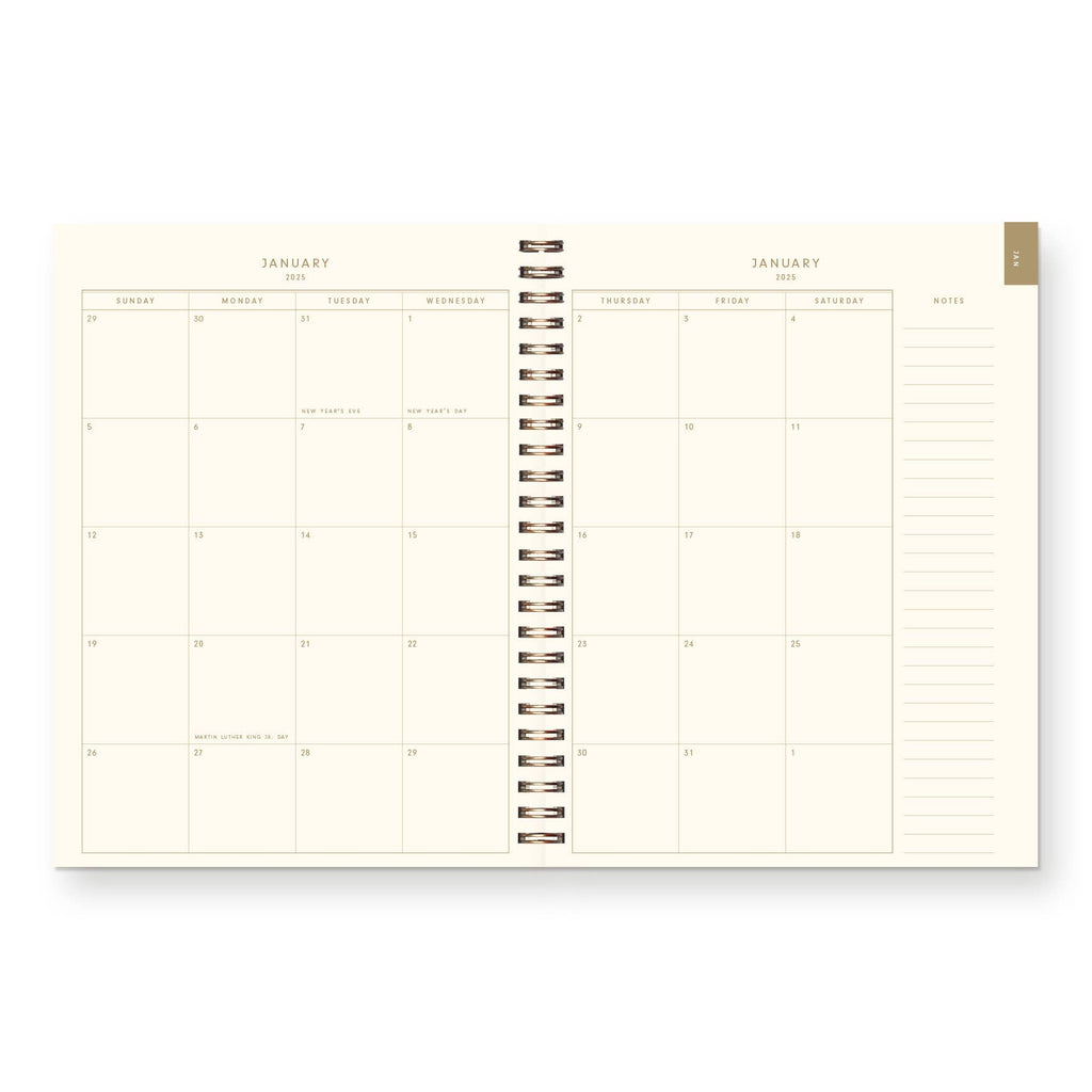 2027 Floral Pattern Dated Planner : Calendar Year: Saffron Cover | White Ink