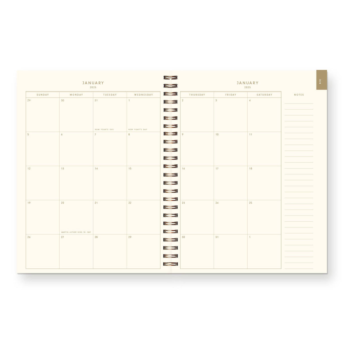 2027 Floral Pattern Dated Planner : Calendar Year: Saffron Cover | White Ink