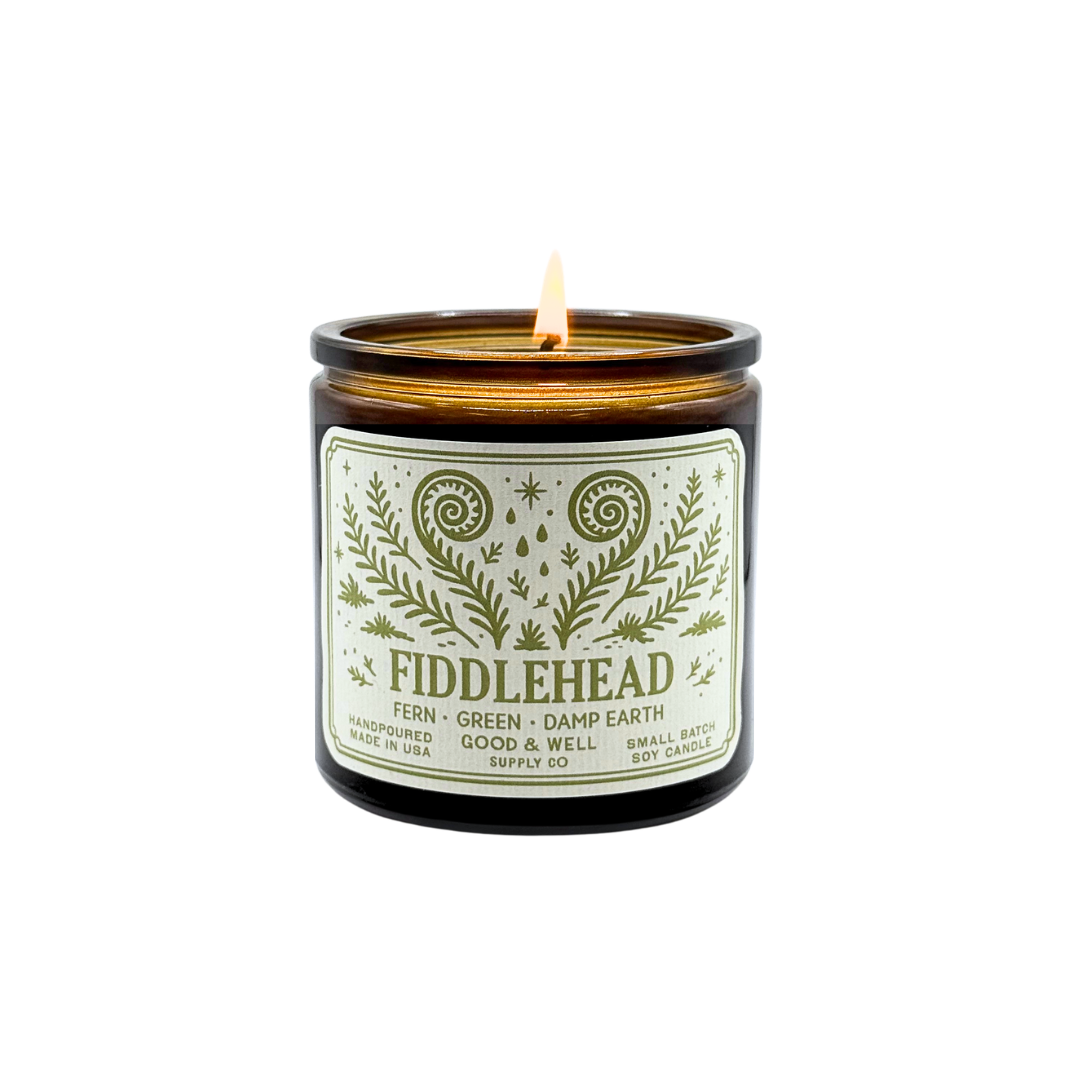 Fiddlehead 9oz Soy Candle / Folk & Flame Spring