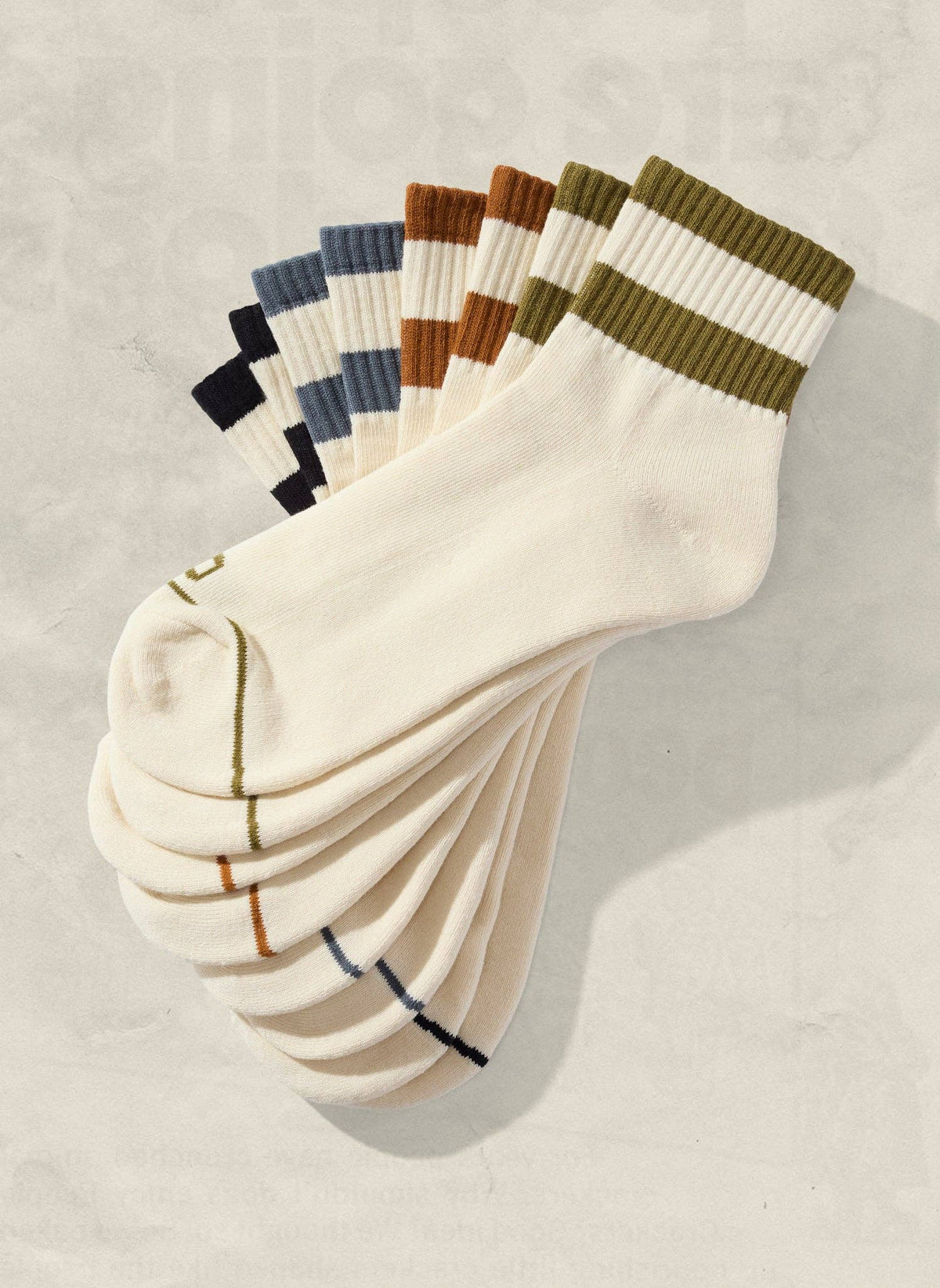 Womens Striped Quarter Socks: Rust / Womens