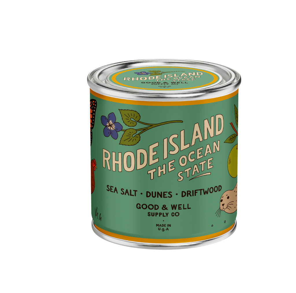 Rhode Island State Soy Candle : 1/2 Pint / Cotton Wick