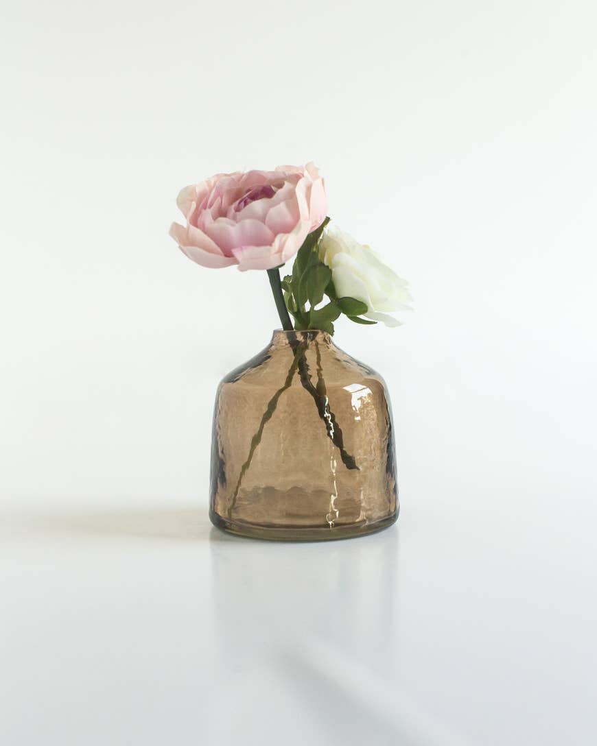 Bella Handblown Hammered Glass Bud Vase: Blush