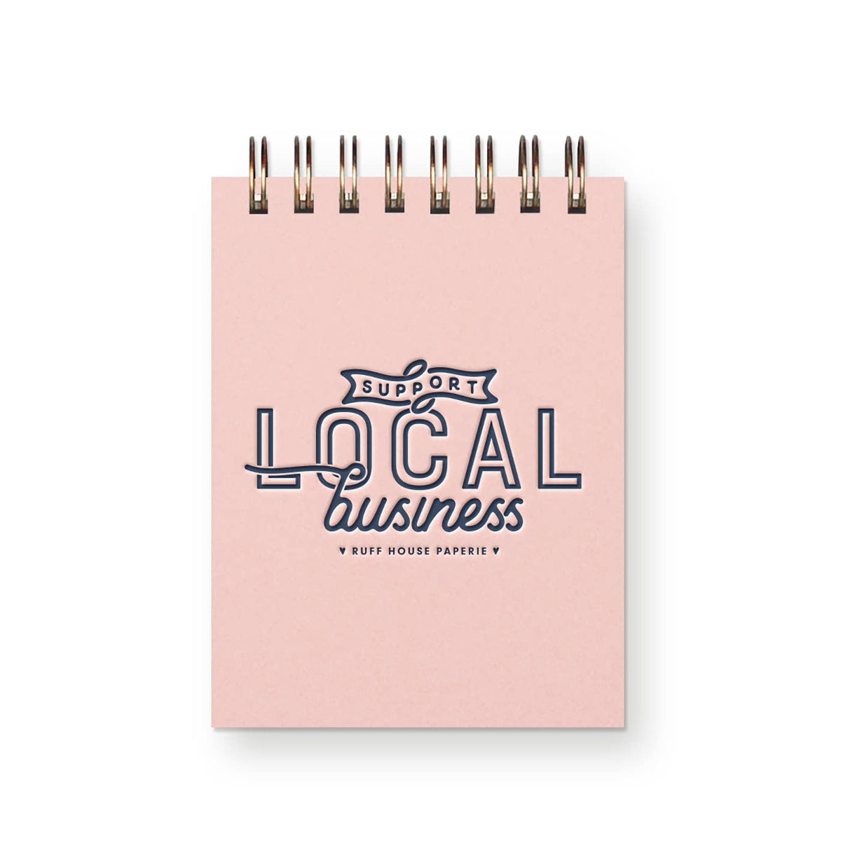 Custom Support Local Business Mini Jotter Notebook: Sunset Pink Cover