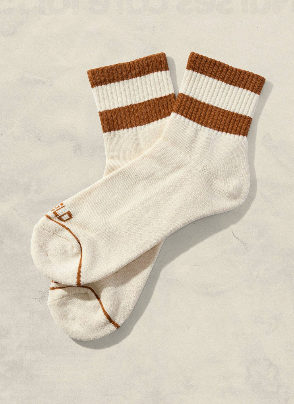 Womens Striped Quarter Socks: Rust / Womens