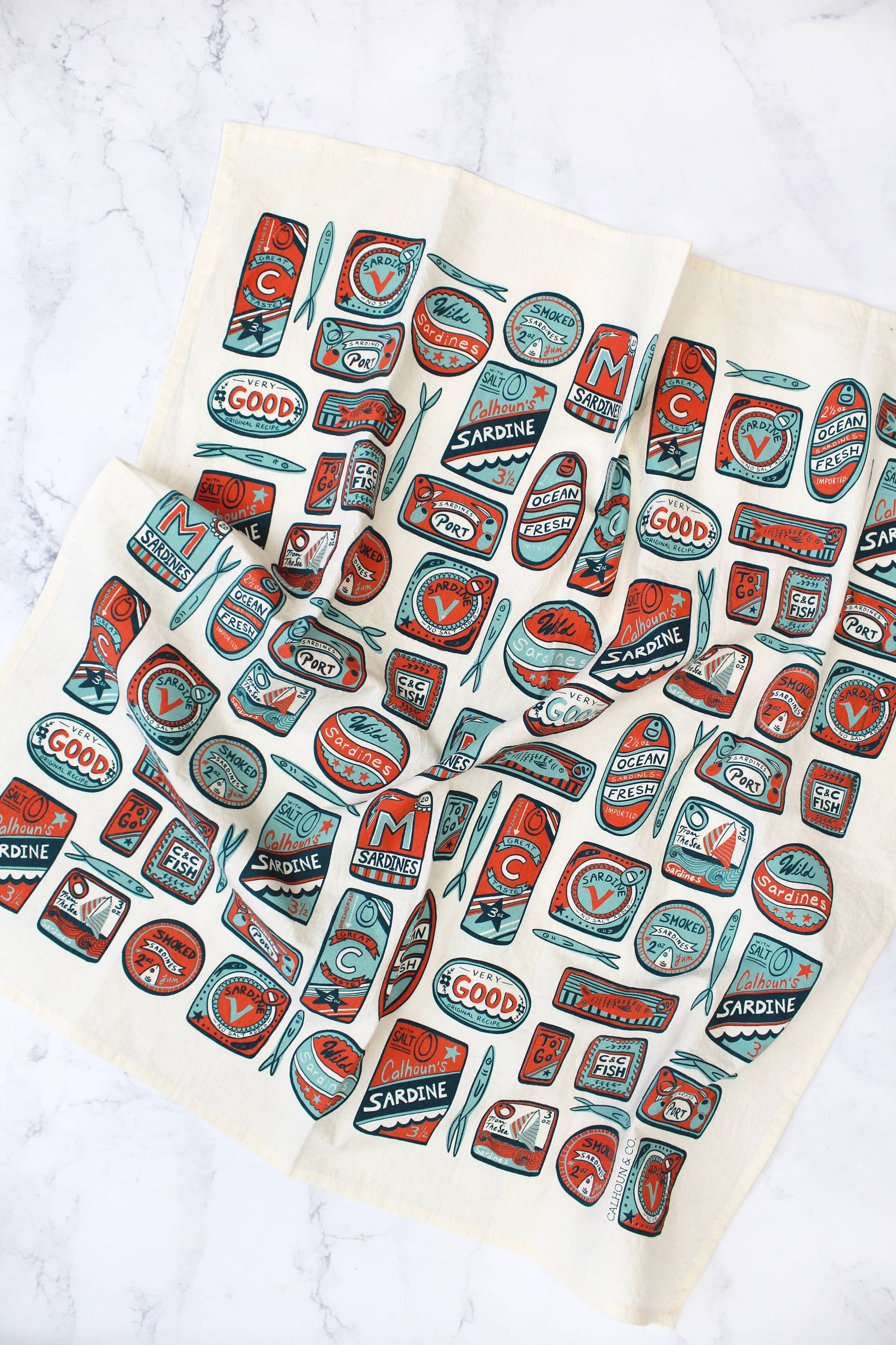 Sardines Tea Towel: Mediterrean