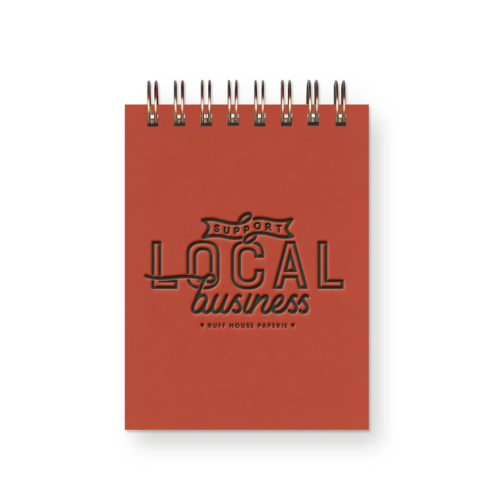Custom Support Local Business Mini Jotter Notebook: Sunset Pink Cover