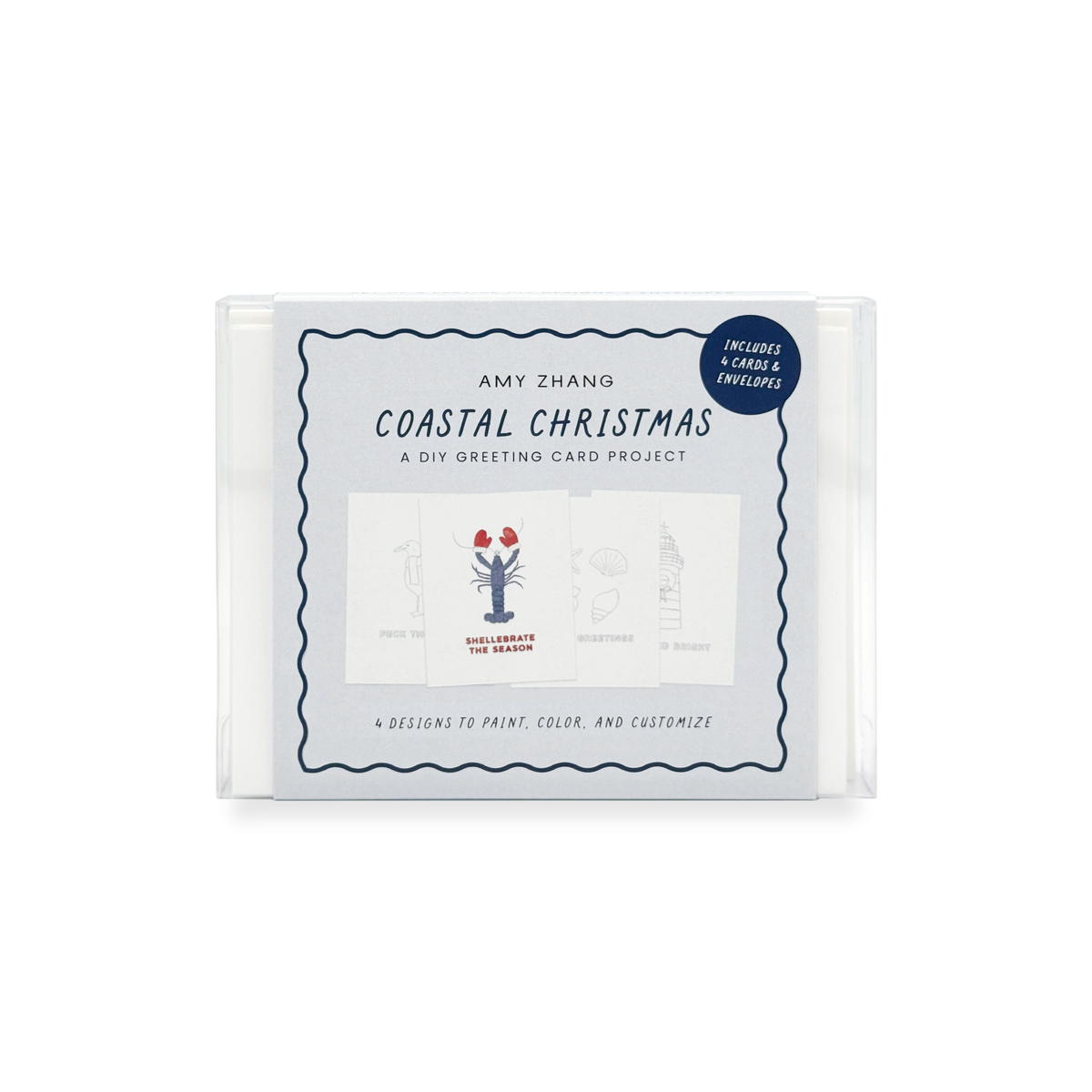 Coastal Christmas — DIY Coloring/Watercolor Greeting Cards