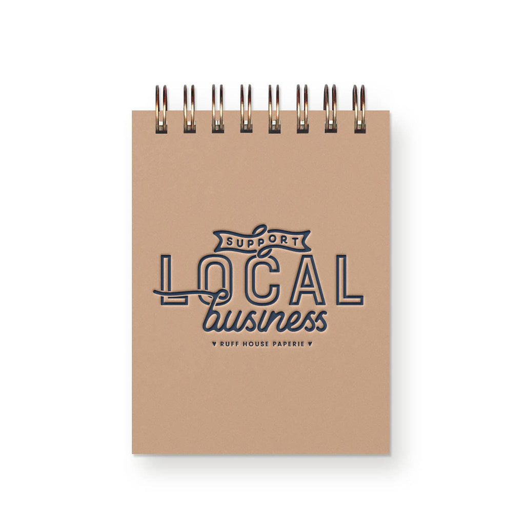 Custom Support Local Business Mini Jotter Notebook: Sunset Pink Cover