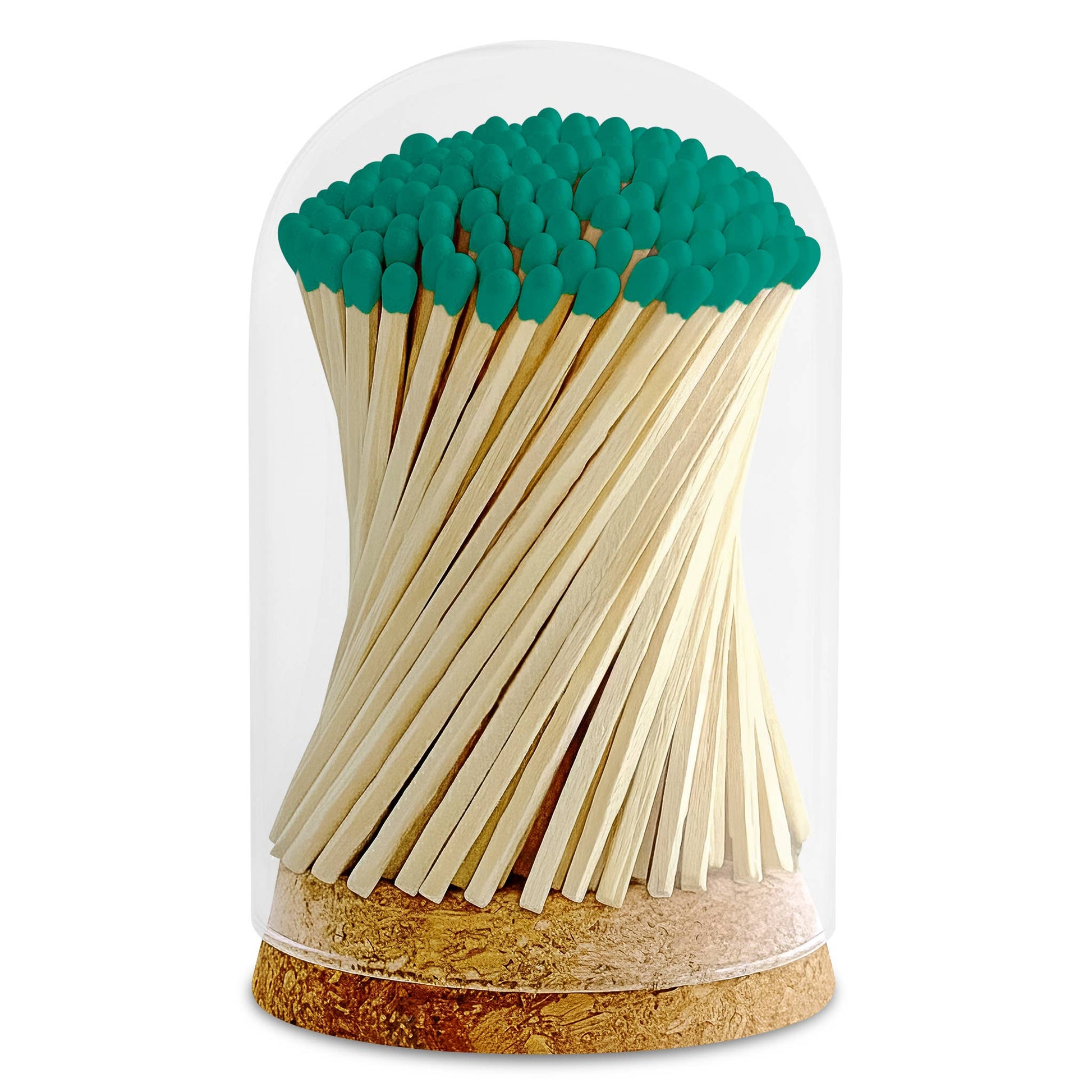 4" Matches in Premium Glass Cloche - Color of Your Choice: Black Tip